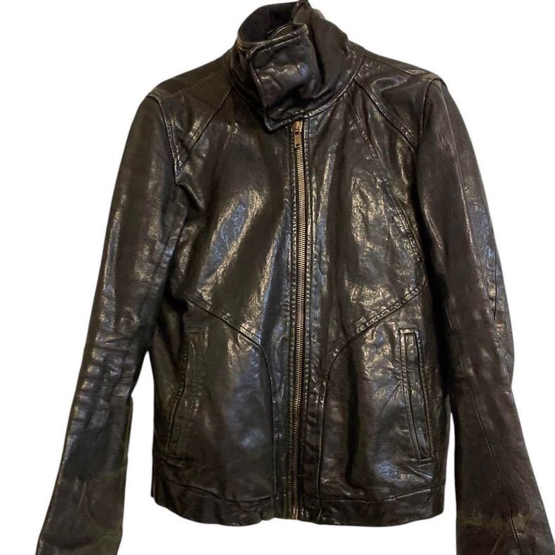 Rick Owens Rick Owens Black Leather Jacket with Unique Design- DMC Size US M / EU 48-50 / 2 - 1 Thumbnail