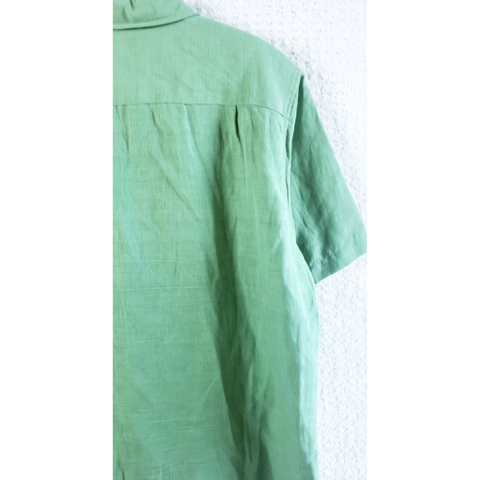 Vintage Margaritaville Mens Green Short Sleeve Button Up Shirt Sz XL 75% Silk 25% Linen Size US XL / EU 56 / 4 - 7 Thumbnail