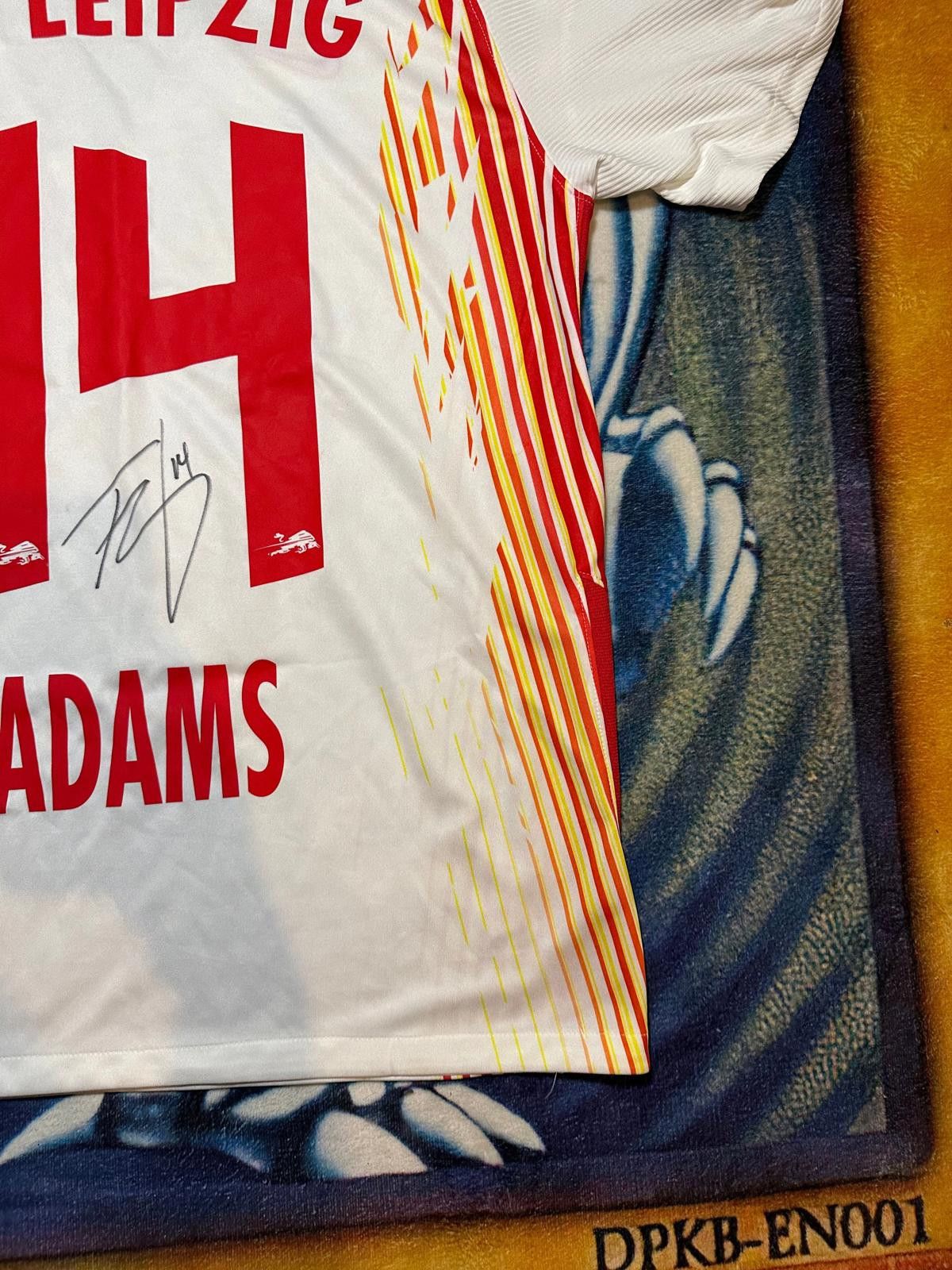 Nike Autographed RB Leipzig 2023 Soccer Jersey #14 Adams Size ONE SIZE - 6 Thumbnail