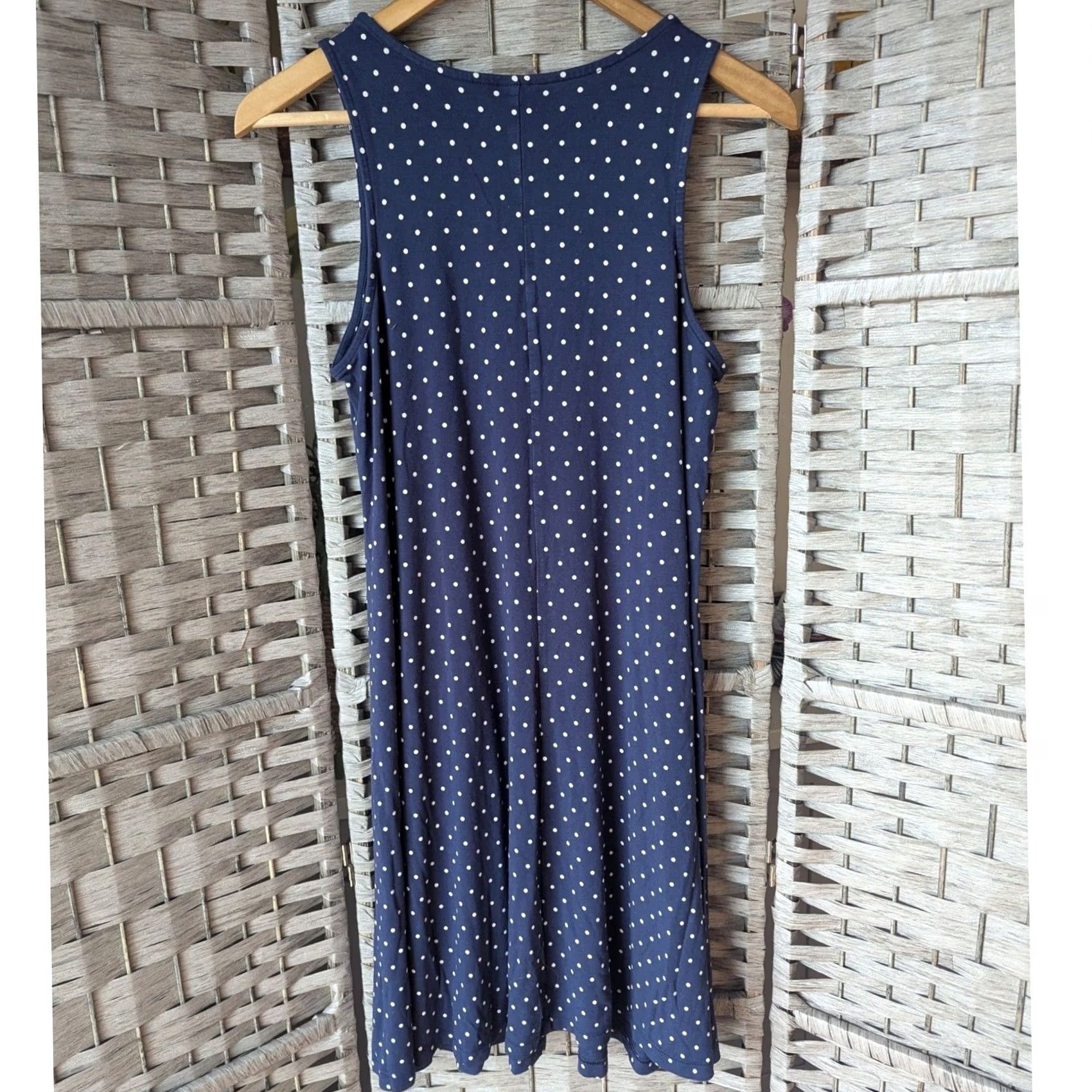 Old Navy Old Navy Womens Navy Blue White Polka Dot Sleeveless Swing Dress Sz M Nautical Shirt Dress Womens M Blue Polka Dot Casual Summer Genders: Womens Size M / US 6-8 / IT 42-44 - 3 Thumbnail
