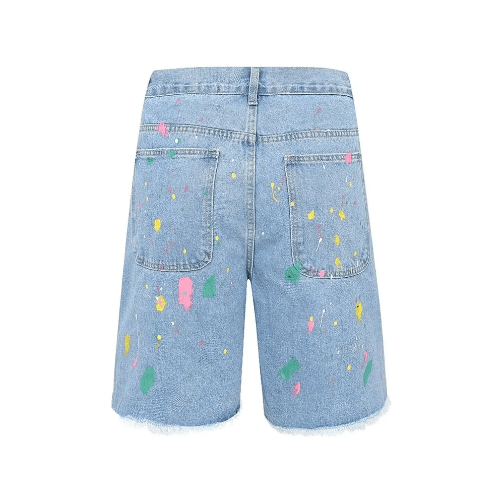 Designer × Japanese Brand Graffiti style denim shorts baggy in vibe style cargo y2k Size US 30 / EU 46 - 5 Thumbnail