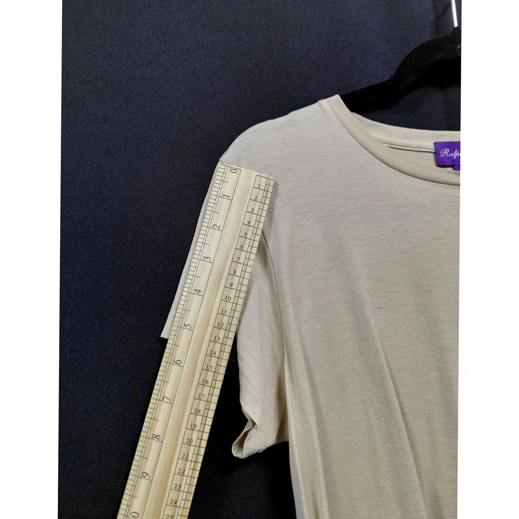 Ralph Lauren Ralph Lauren T-Shirt Women Beige Solid Short Sleeve Crew Neck Size M Size M / US 6-8 / IT 42-44 - 8 Thumbnail