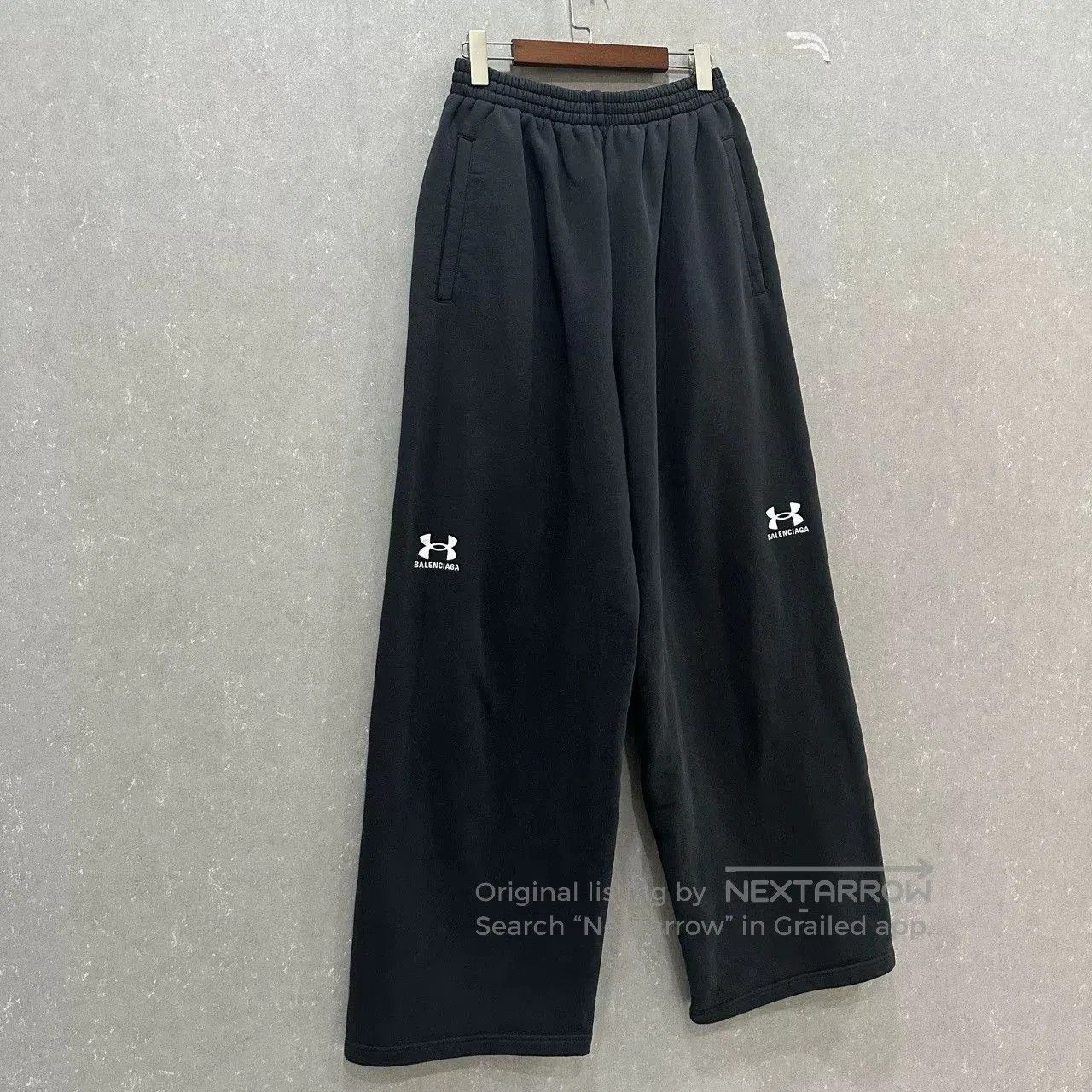 Balenciaga Balenciaga x Under Armour Embroidered Logo Wide-Leg Sweatpa Size 22" - 3 Thumbnail