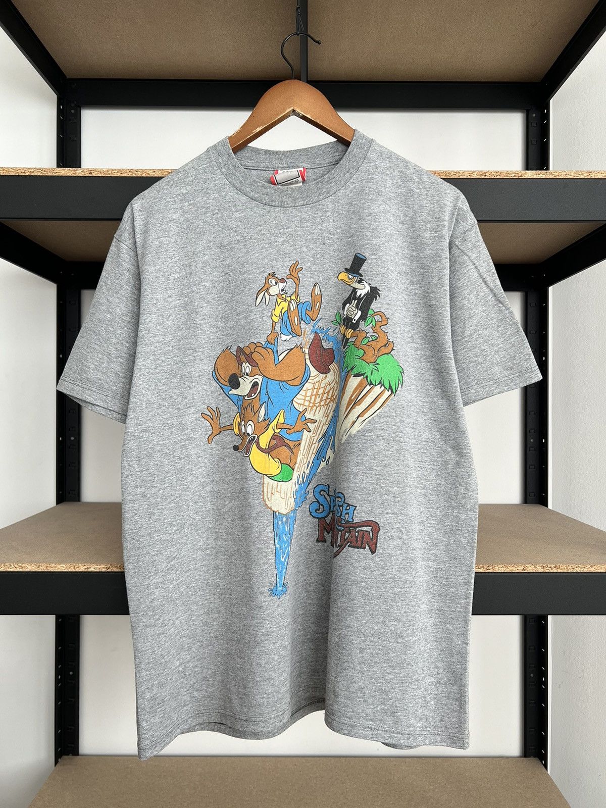 Disney Vintage 90s Disney Splash Mountain Cartoon Gray T-shirt Size US L / EU 52-54 / 3 - 1 Thumbnail