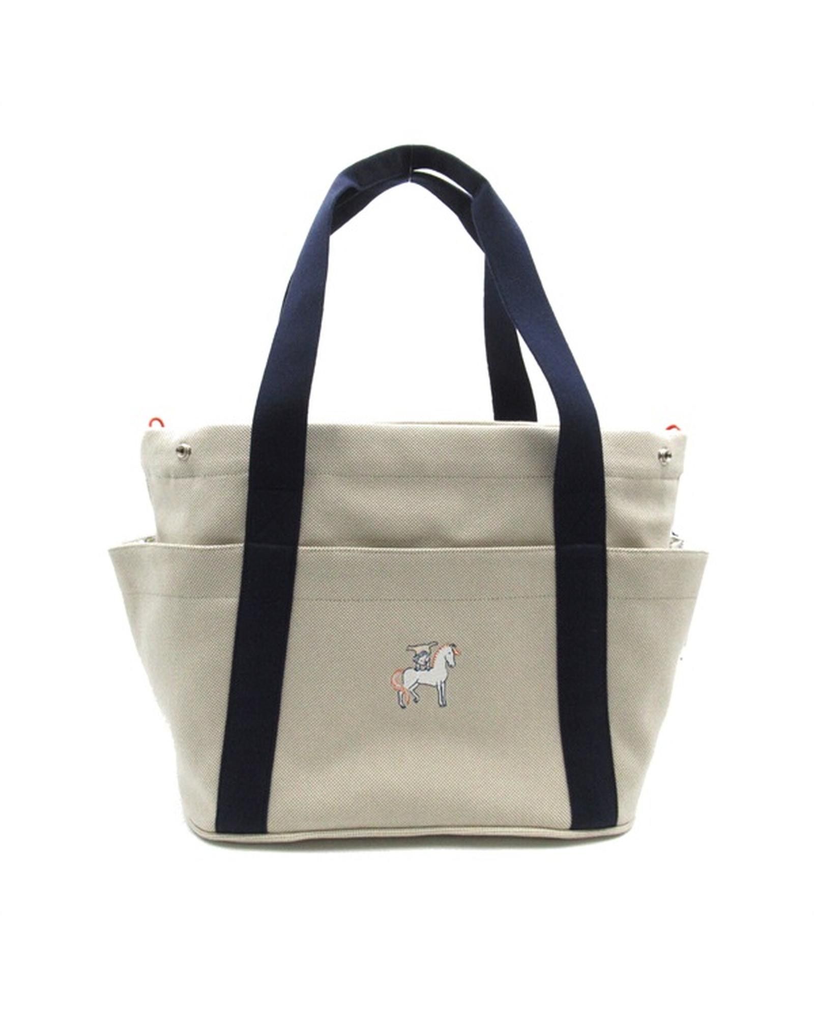 image of Canvas Tote Bag In Sa Condition By Hermes in White, Women's