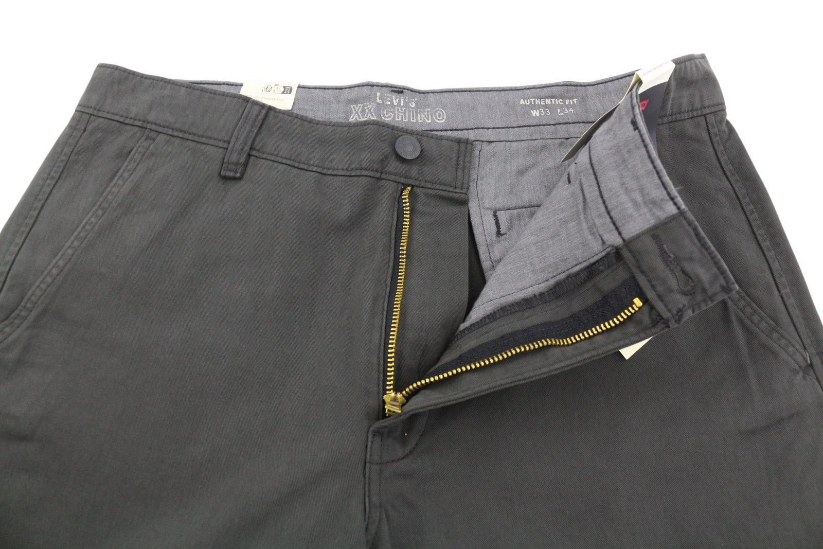 Levi's XX CHINO W33/L34 Dark Grey Straight Zip Pants 87057 Size US 33 - 4 Thumbnail