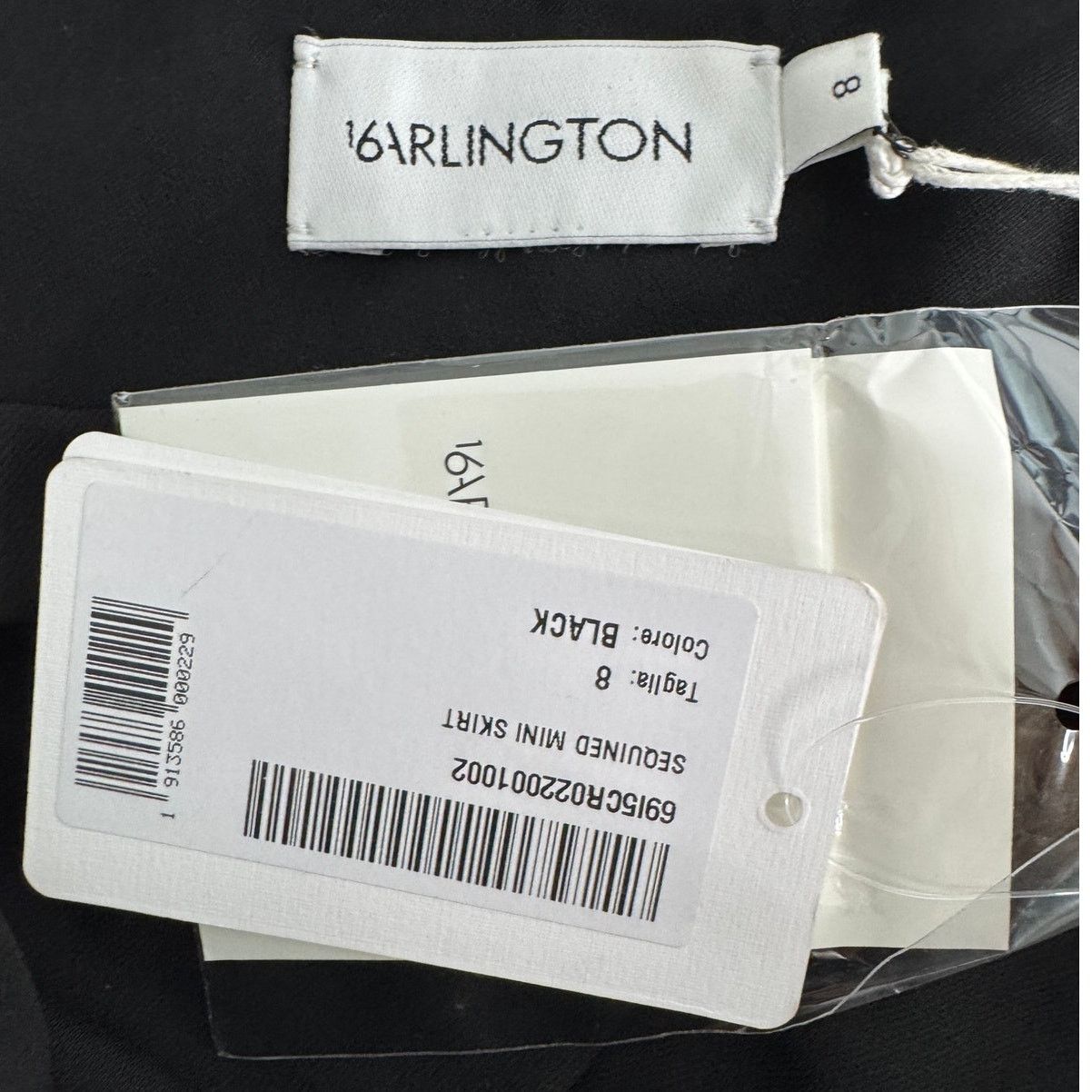 16Arlington 16Arlington Sequin Bow Draped Mini Skirt Black sz US 4 UK 8 Size 27" / US 4 / IT 40 - 8 Thumbnail