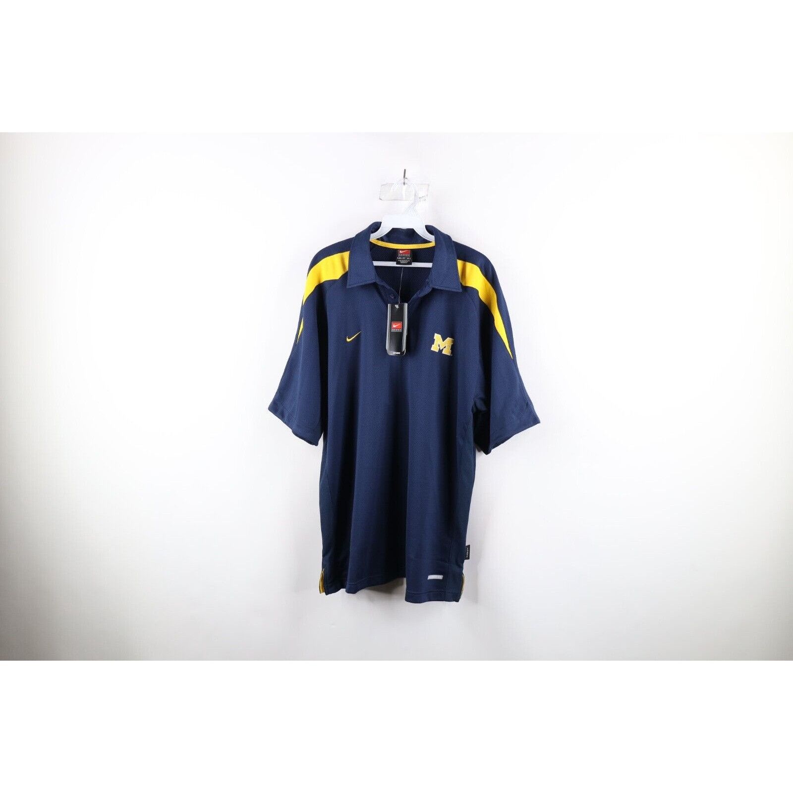 image of Nos Vintage 90's Nike University Of Michigan Football Polo in Blue, Men's (Size Medium)
