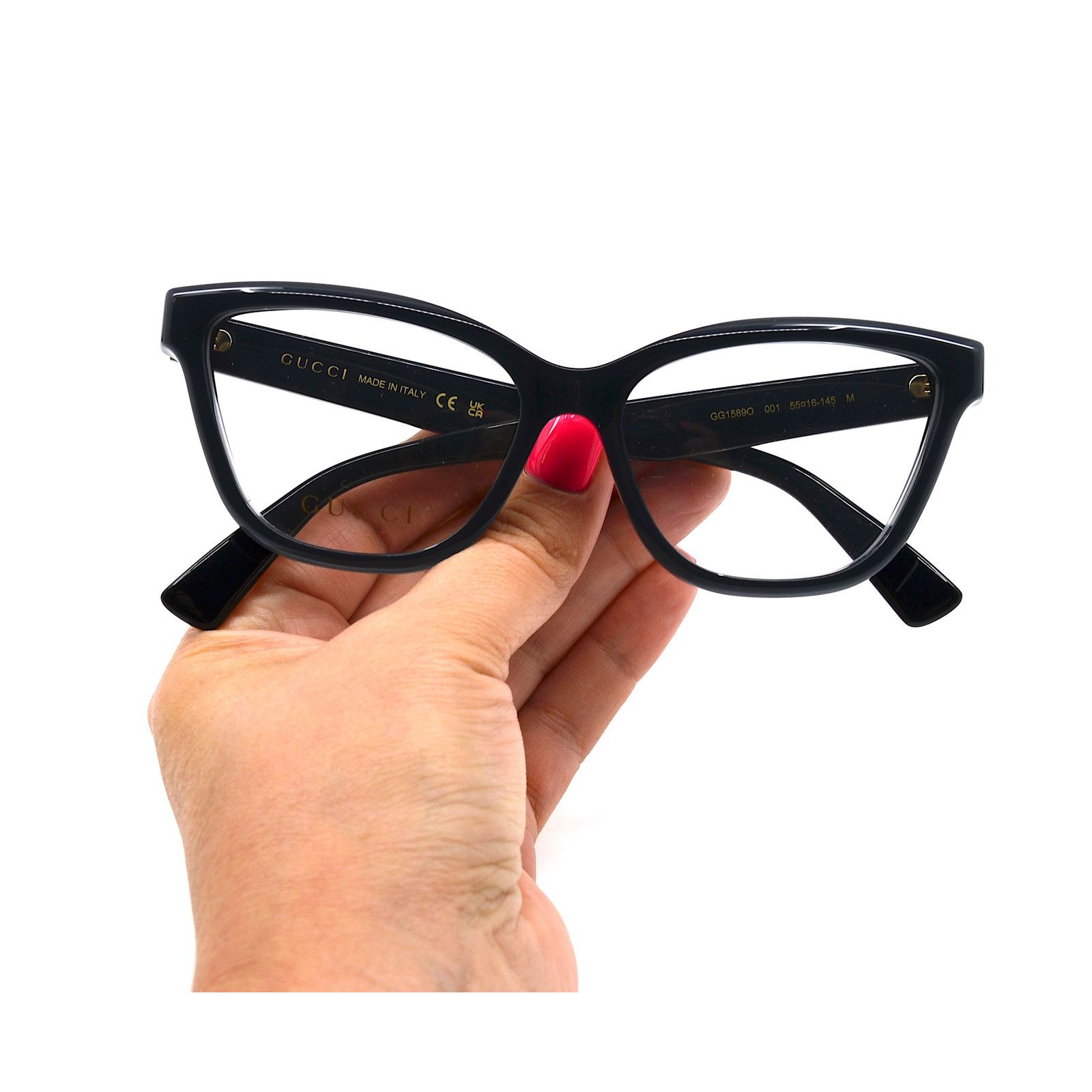 Gucci NEW GUCCI GG1589O 001 BLACK AUTHENTIC EYEGLASSES FRAME Size ONE SIZE - 11 Thumbnail
