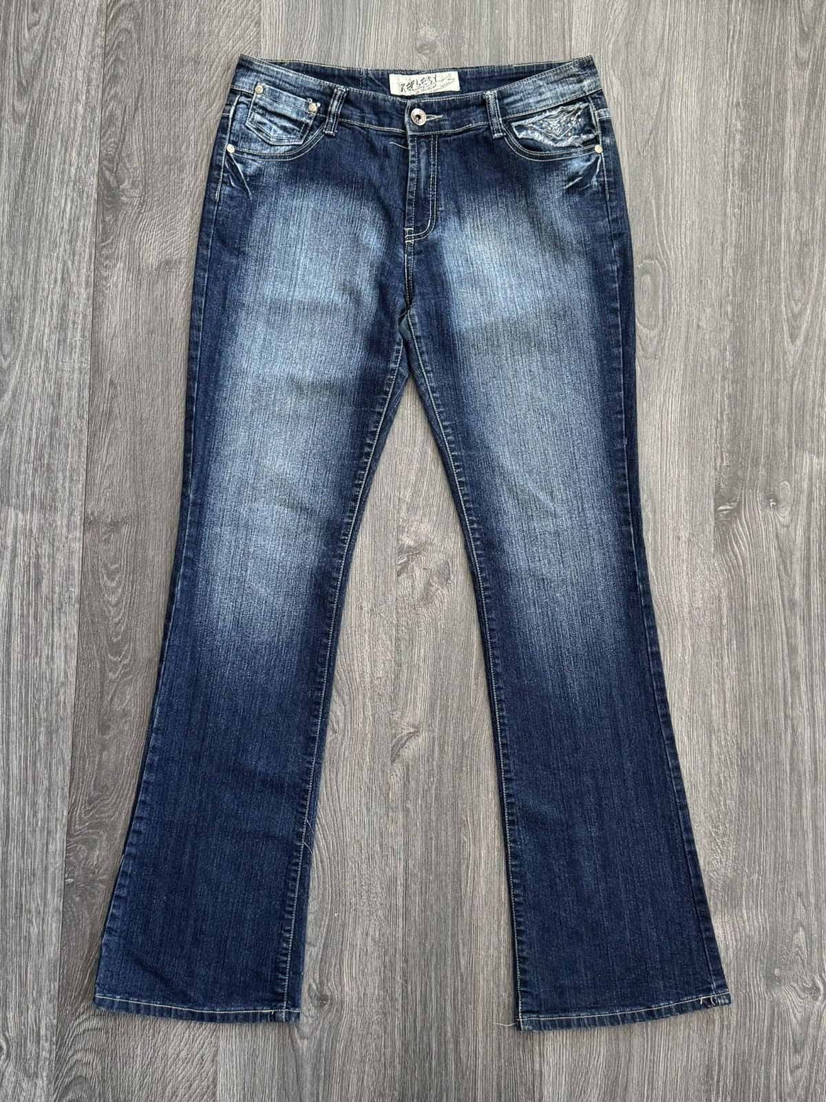 Japanese Brand Y2K Vintage Reflect Washed Flared Jeans If6was9 style Size US 34 / EU 50 - 1 Thumbnail