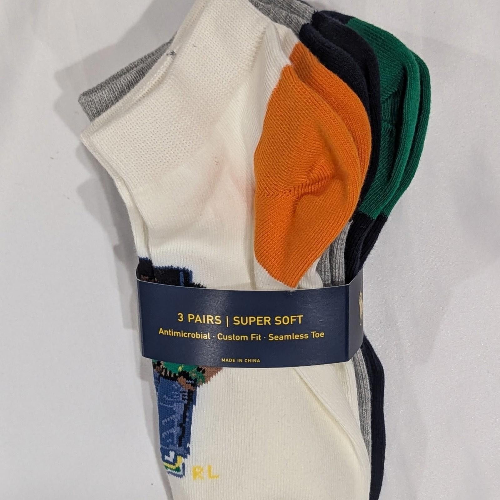 Polo Ralph Lauren Ralph Lauren Bear Ankle Socks 3-Pack Multi-Color Size 39-42 Size ONE SIZE - 4 Thumbnail