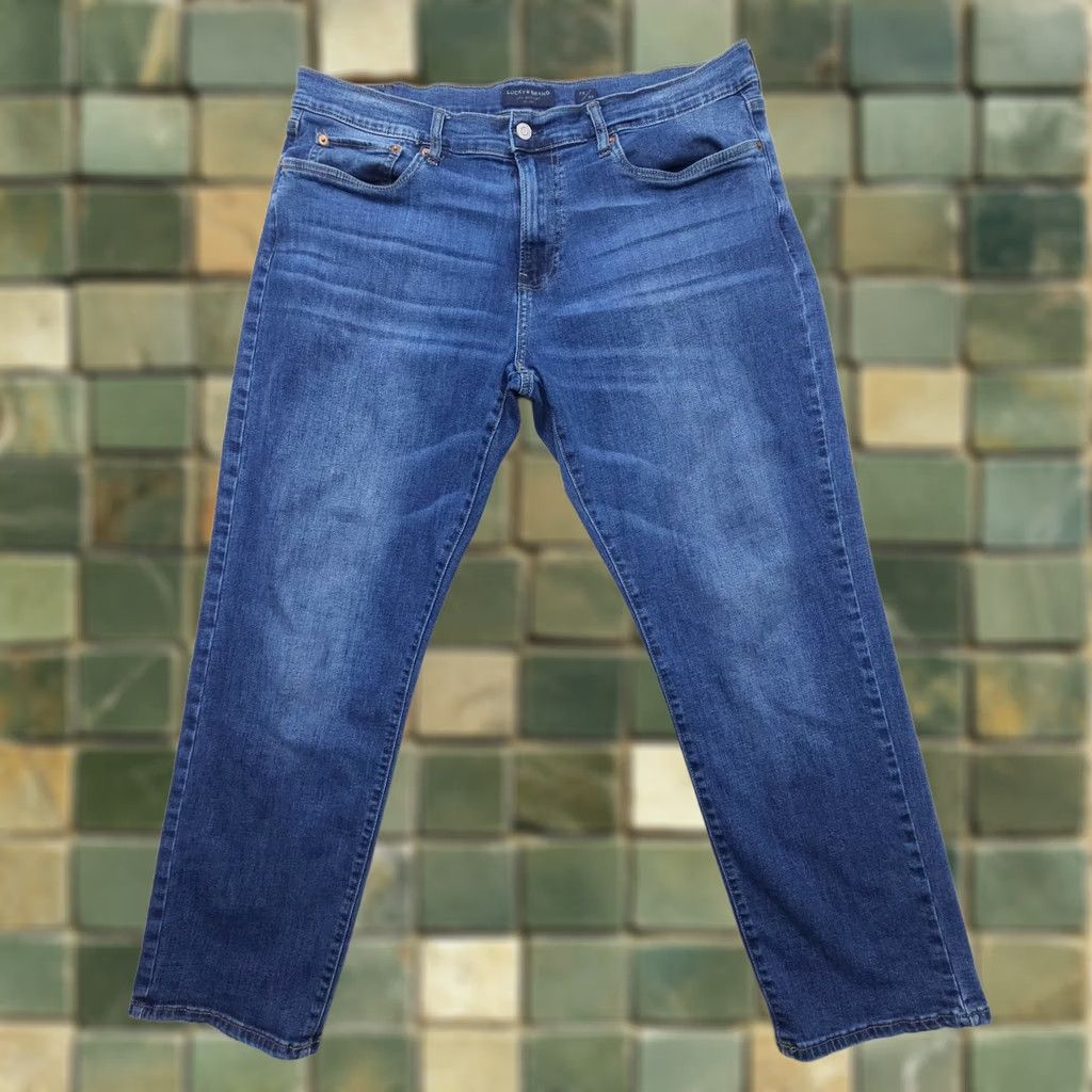Lucky Brand Lucky Brand 221 Straight Jeans Mens 38 x 30 Blue Dark Wash Stretch Denim Flex Size US 38 / EU 54 - 1 Thumbnail