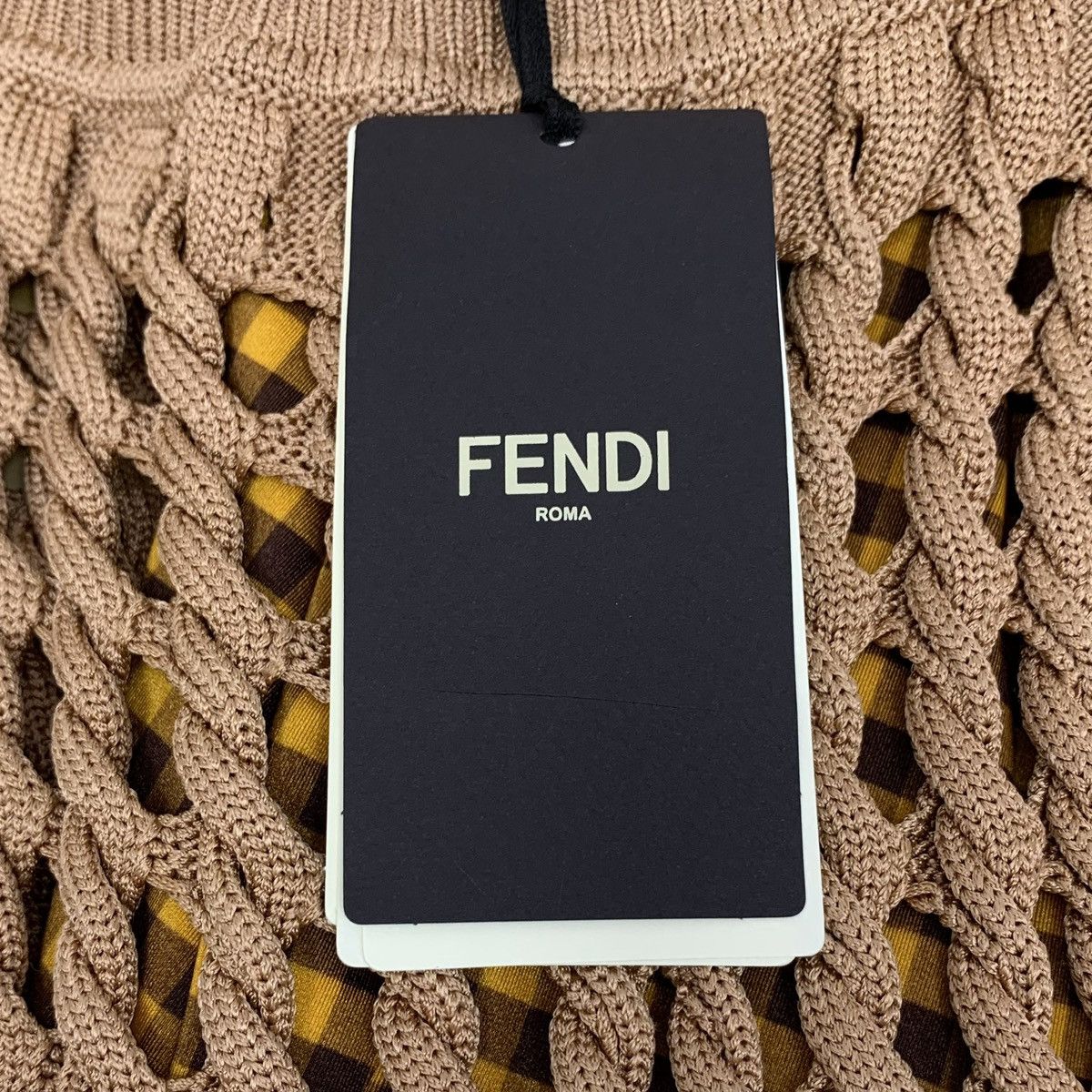 Fendi Fendi Brown Hollow Cable Knit Midi Skirt K26WX Size 28" / US 6 / IT 42 - 6 Thumbnail