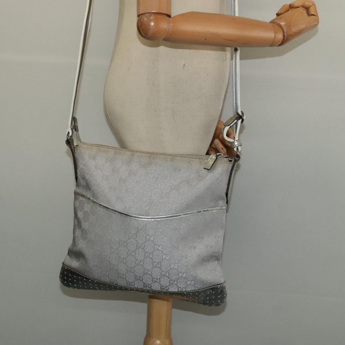 Gucci GUCCI GG Canvas Shoulder Bag Silver Size ONE SIZE - 22 Thumbnail