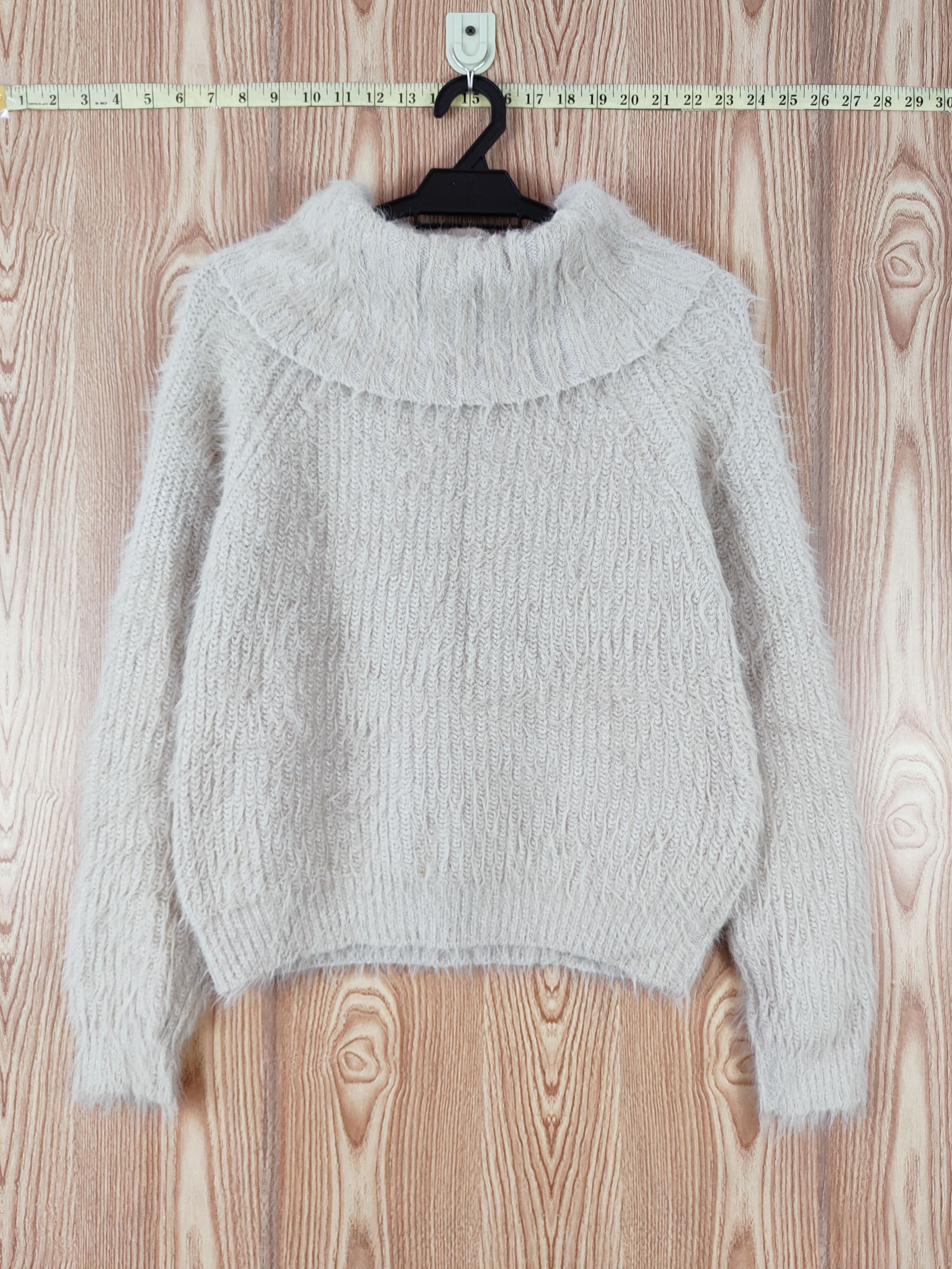 Homespun Knitwear RD Beige Shag Shaggy Fur Mohair Knitwear #W761 Size XS / US 0-2 / IT 36-38 - 1 Thumbnail
