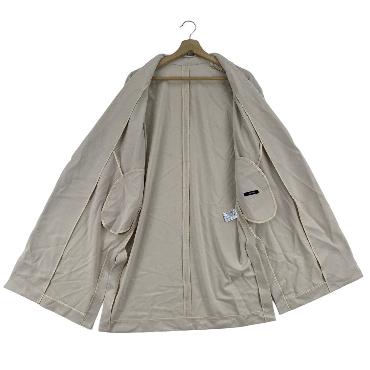 Japanese Brand JEANASIS Japanese Brand Three Quarter Sleeve Long Cream Coat Size L / US 10 / IT 46 - 4 Thumbnail