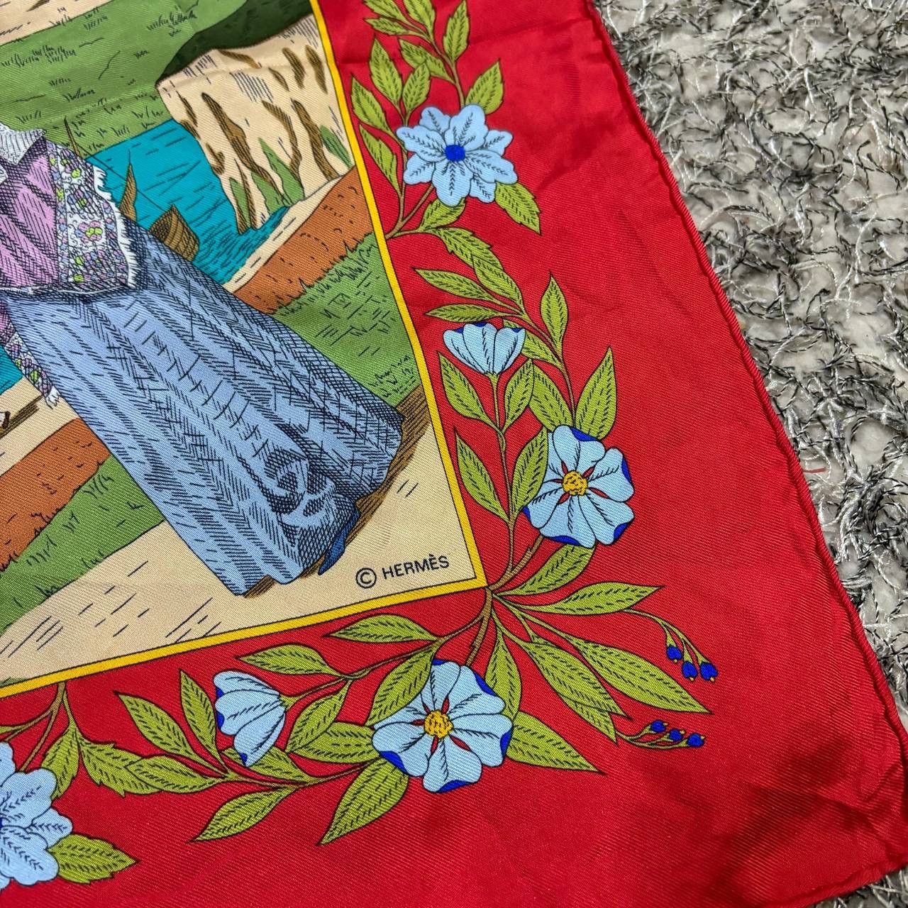 Hermes Vintage Hermes Paris 1989 Costumes Scarf Silk 90cm Red Size ONE SIZE - 6 Thumbnail