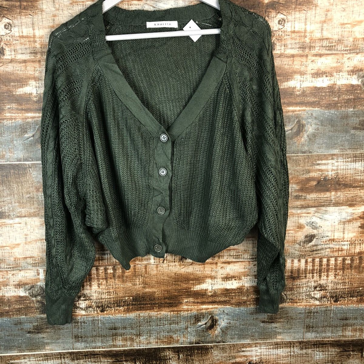 Homespun Knitwear × Japanese Brand Khalita Green Cardigan Knitwear #A1488 Size M / US 6-8 / IT 42-44 - 3 Thumbnail
