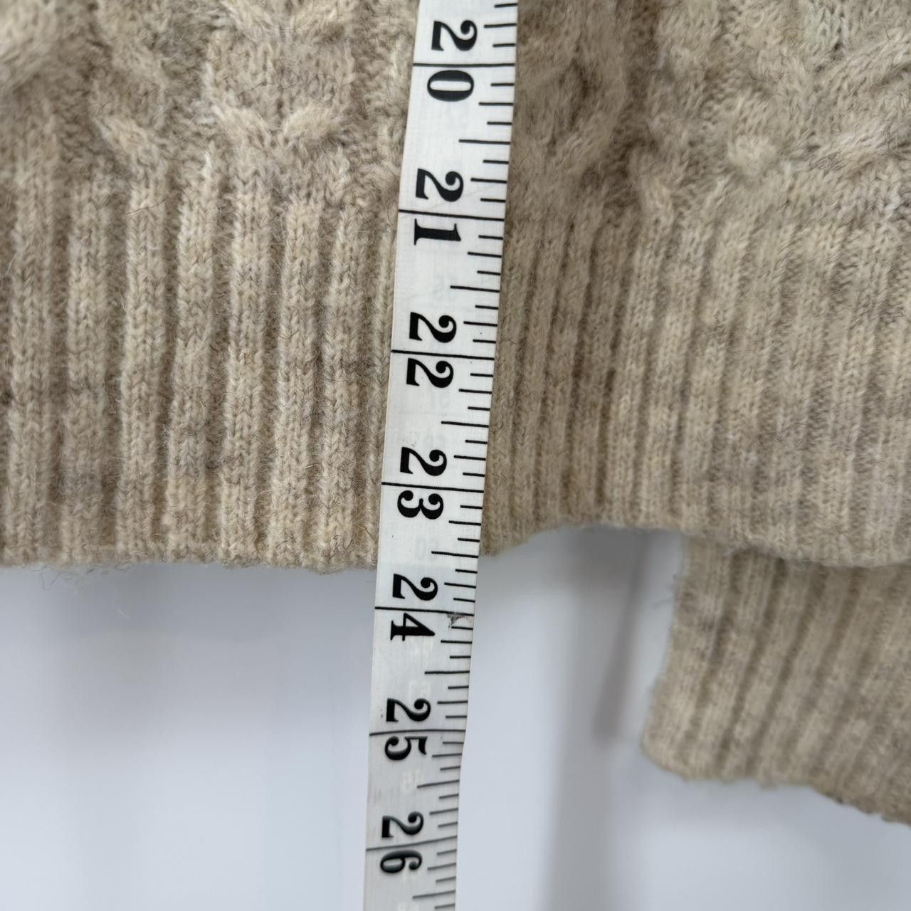 Mango Mango Womens Cable Knit Sweater Beige Size M / US 6-8 / IT 42-44 - 5 Thumbnail
