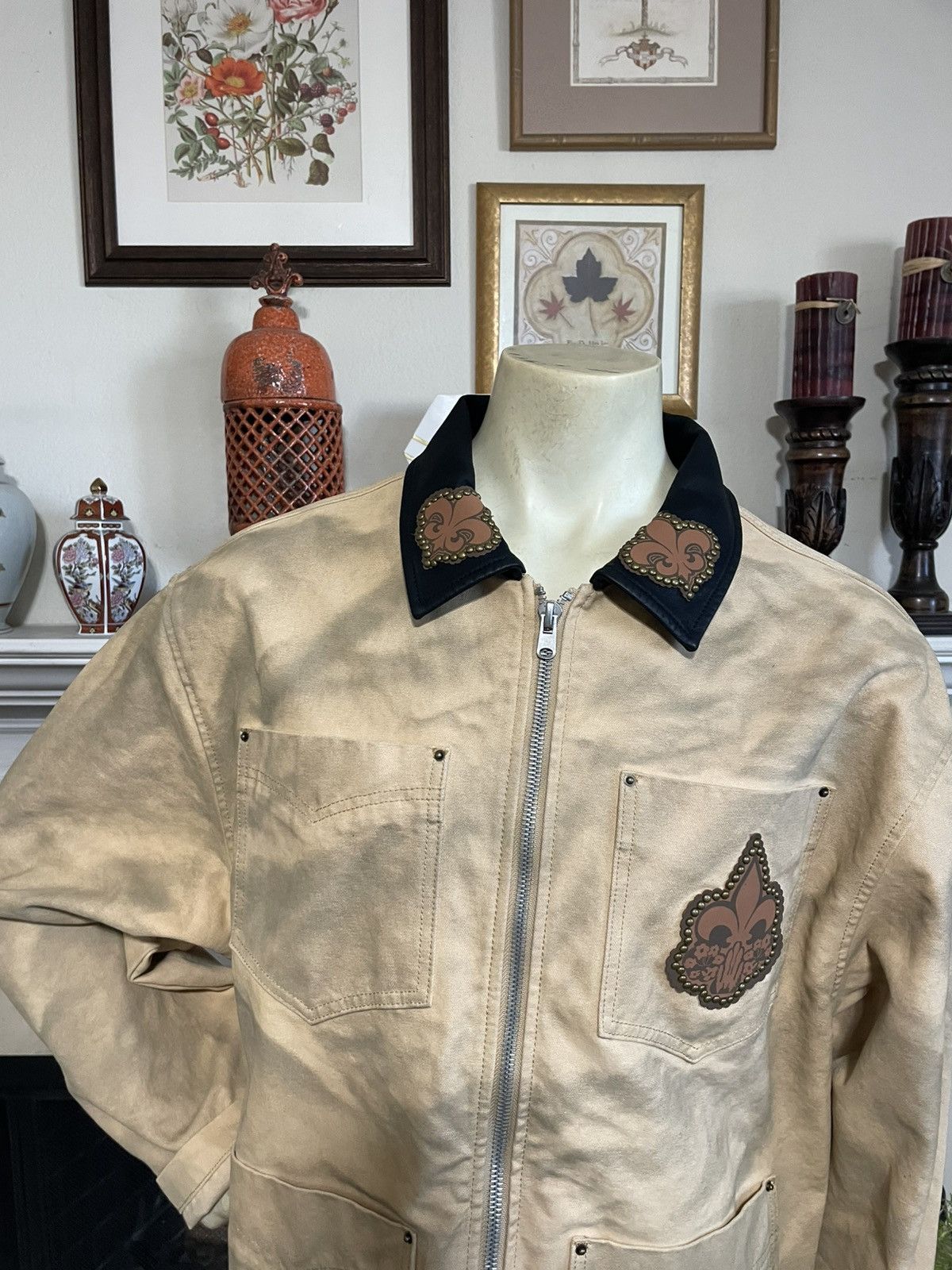 Other DaperDashery Fleur De Lis Denim Workwear jacket Size US XXL / EU 58 / 5 - 5 Thumbnail