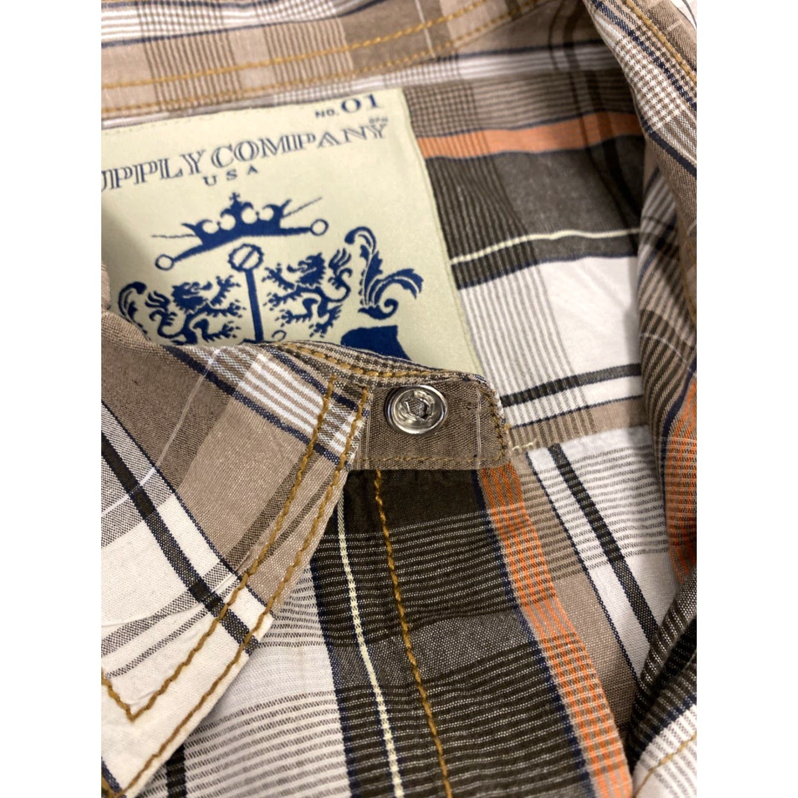 Vintage Denim & Supply Button-Up Shirt Mens Brown Plaid Long Sleeve XXL Casual Preppy Size US XXL / EU 58 / 5 - 8 Thumbnail