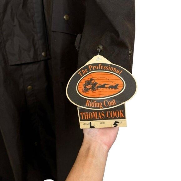 Vintage NWT Thomas Cook Long 100% Waxed Cotton Coat Jacket Riding Size US L / EU 52-54 / 3 - 3 Thumbnail