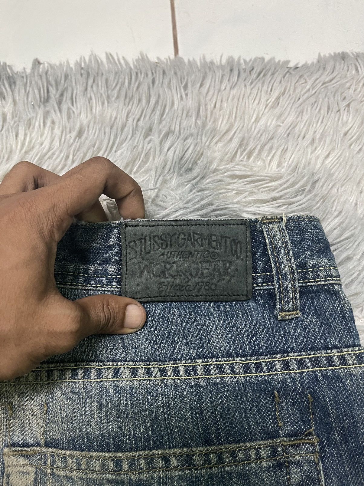 Stussy VINTAGE STUSSY BAGGY DENIM PANT RARE DESIGN Size US 35 - 23 Thumbnail