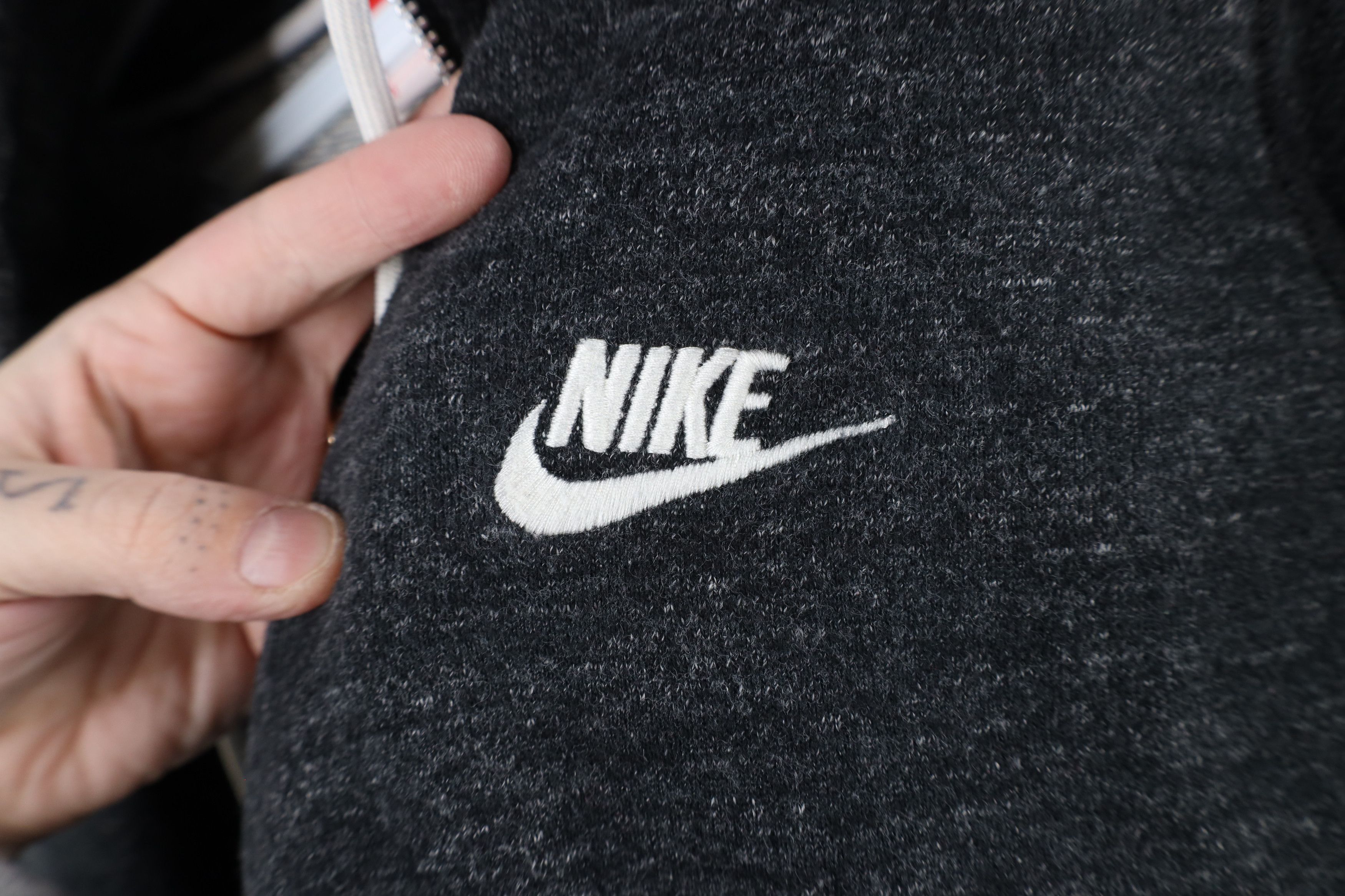 Nike × Vintage Vintage Y2K Nike Mini Swoosh Jersey Knit Full Zip Hoodie Size US XL / EU 56 / 4 - 8 Thumbnail