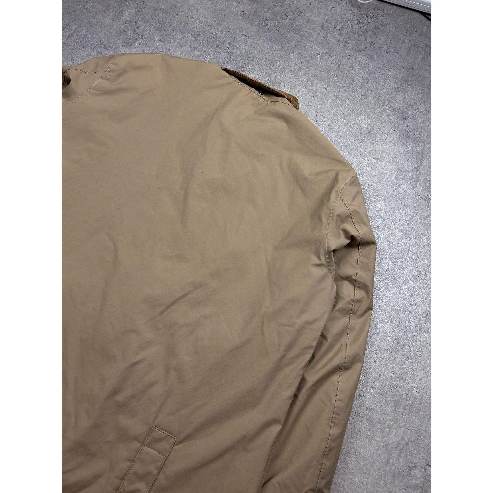 Barbour Barbour Mens Beige Waxed Cotton Jacket W/ Corduroy Collar & Size US XXL / EU 58 / 5 - 8 Thumbnail