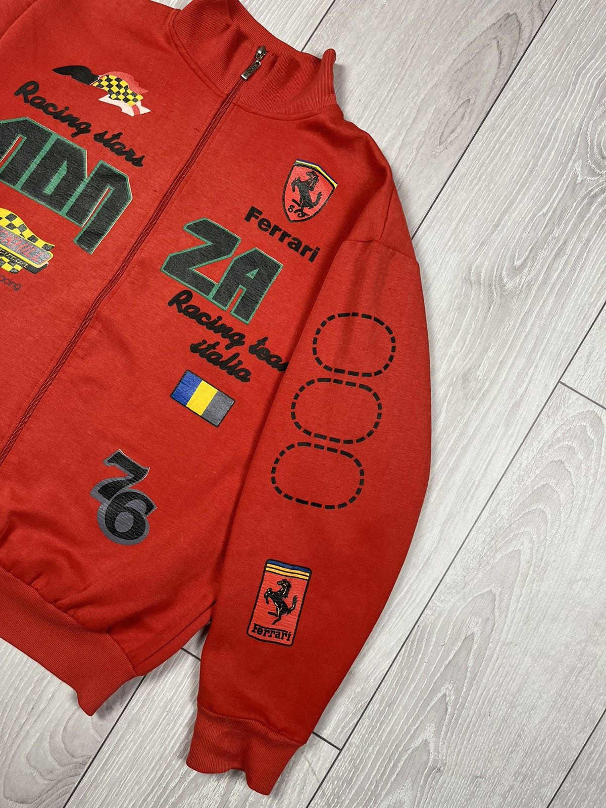 Vintage Vintage 90s Ferrari Racing Team Italia Monza 76 sweatshirt Size US L / EU 52-54 / 3 - 3 Thumbnail