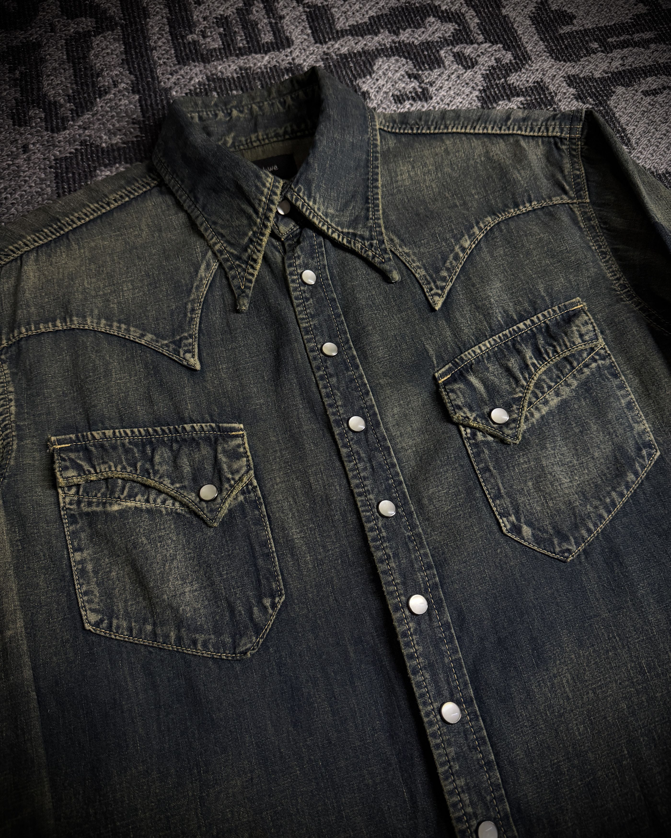 Japanese Brand LED RECHWE Vintage Washed Western Shirt Size US L / EU 52-54 / 3 - 3 Thumbnail