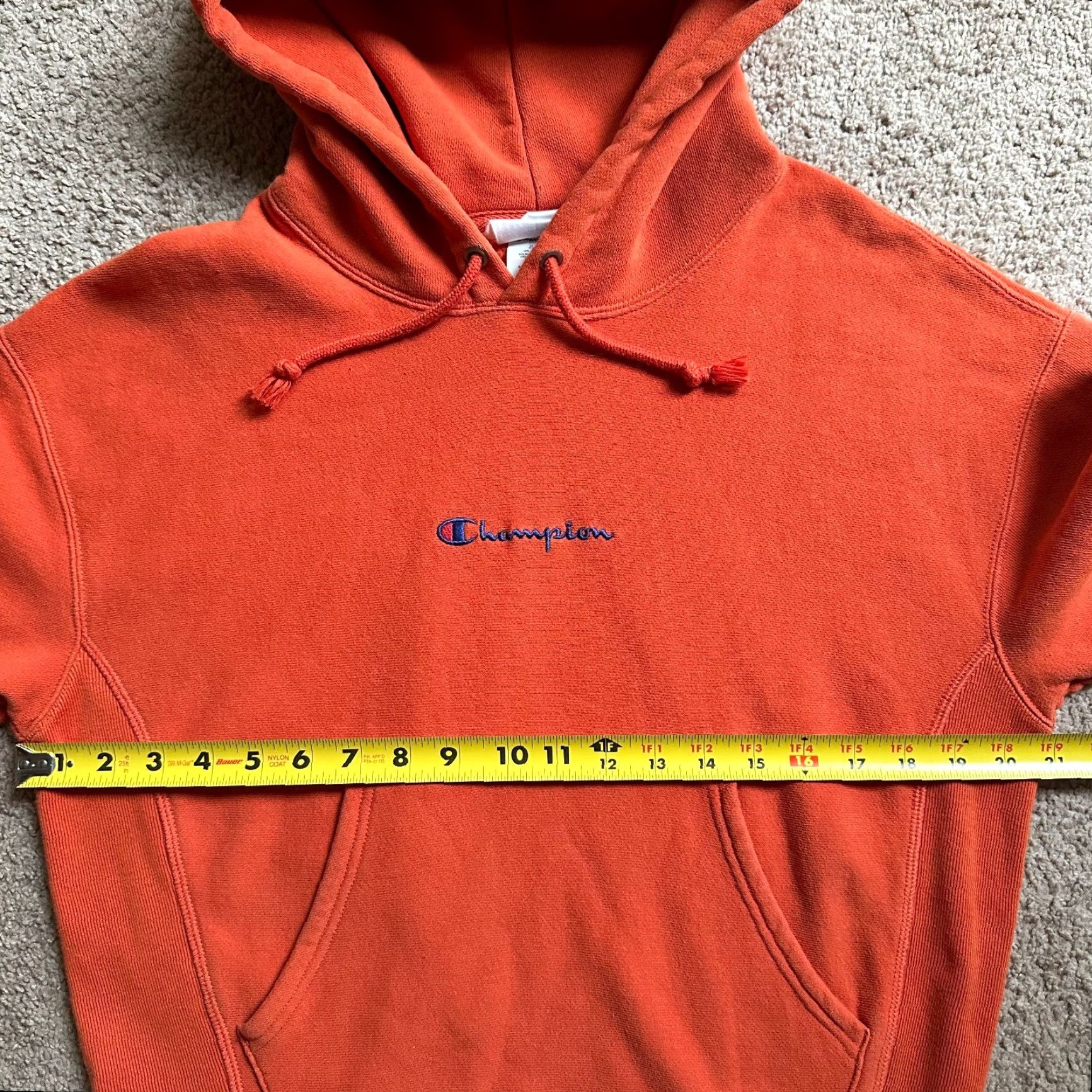 Champion Champion Sweatshirt Womens M Orange Pullover with Pockets Reverse Weave Size M / US 6-8 / IT 42-44 - 6 Thumbnail