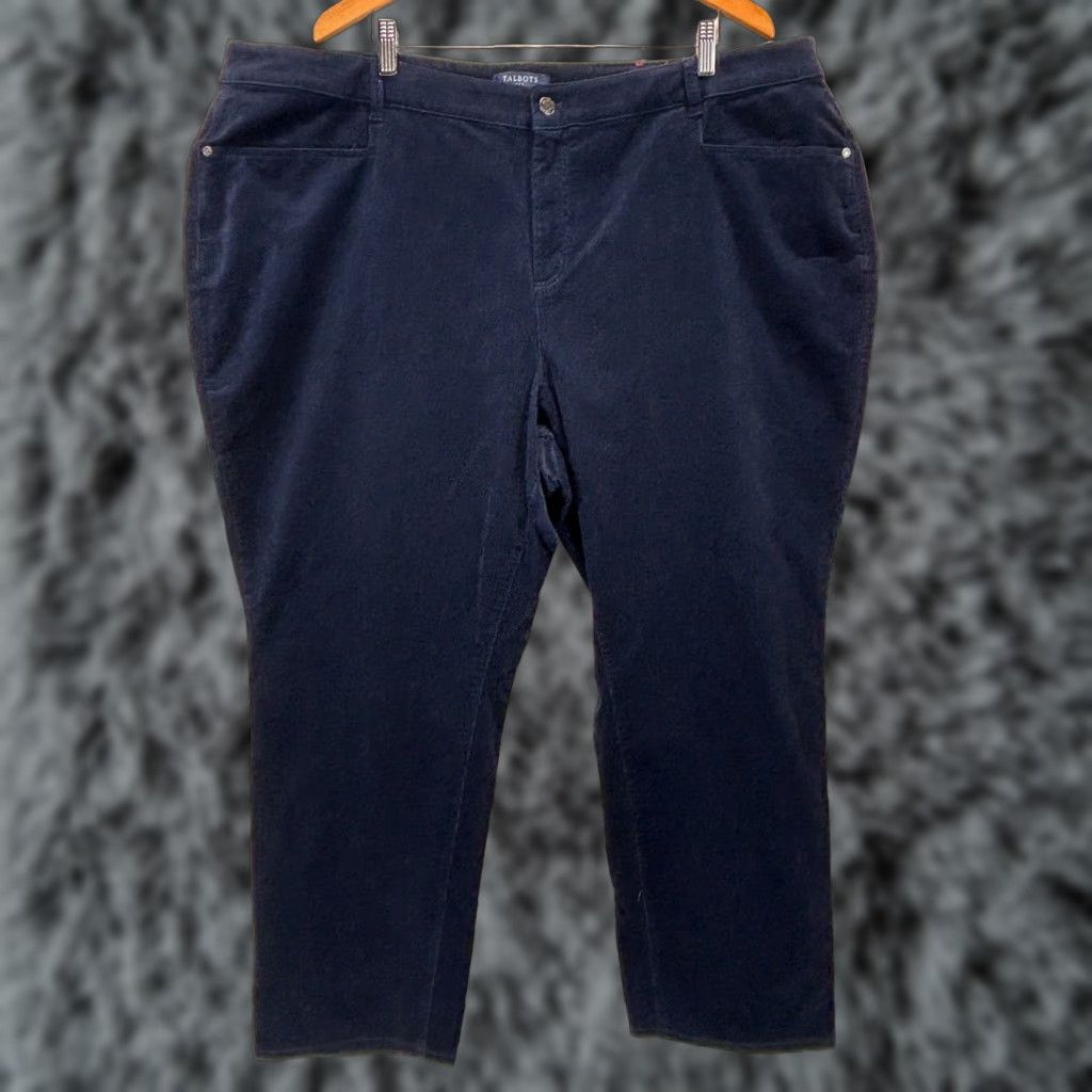 Talbots Talbots Plus Size 26W Navy Corduroy Pants 5 Pocket Straight Leg Womens Size 26" / US 2 / IT 38 - 1 Thumbnail