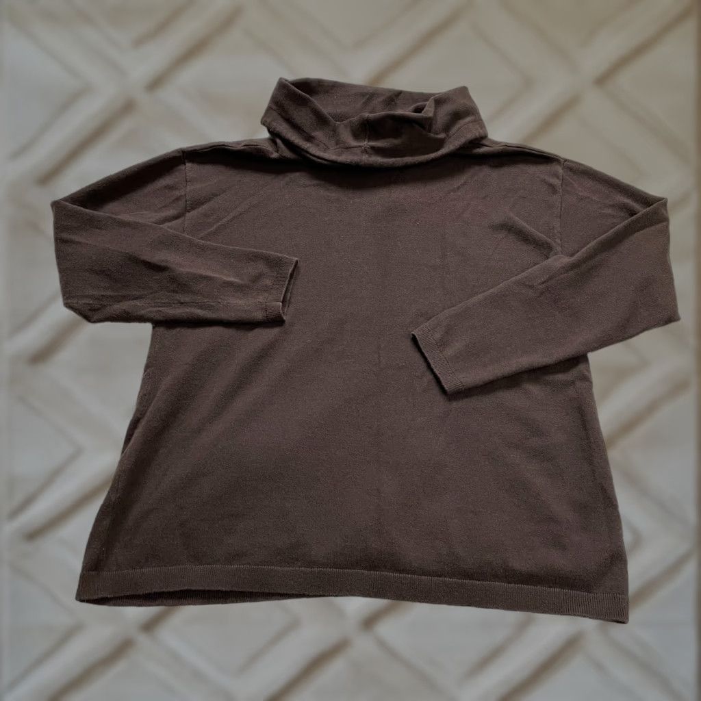 Vintage Westbound Womens Large Dark Brown Turtleneck Knit Pullover Sweater Long Sleeve Size L / US 10 / IT 46 - 1 Thumbnail