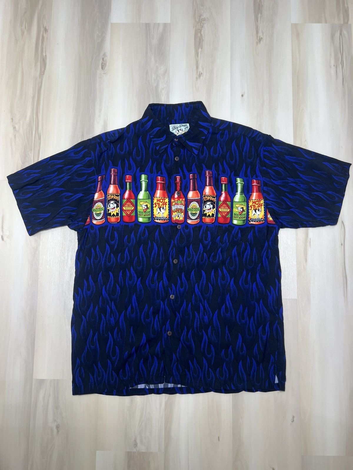 Big Dogs Big Dogs Shirt Men’s S/M Button Up Hot Sauce Flames Hawaiian Size US M / EU 48-50 / 2 - 1 Thumbnail