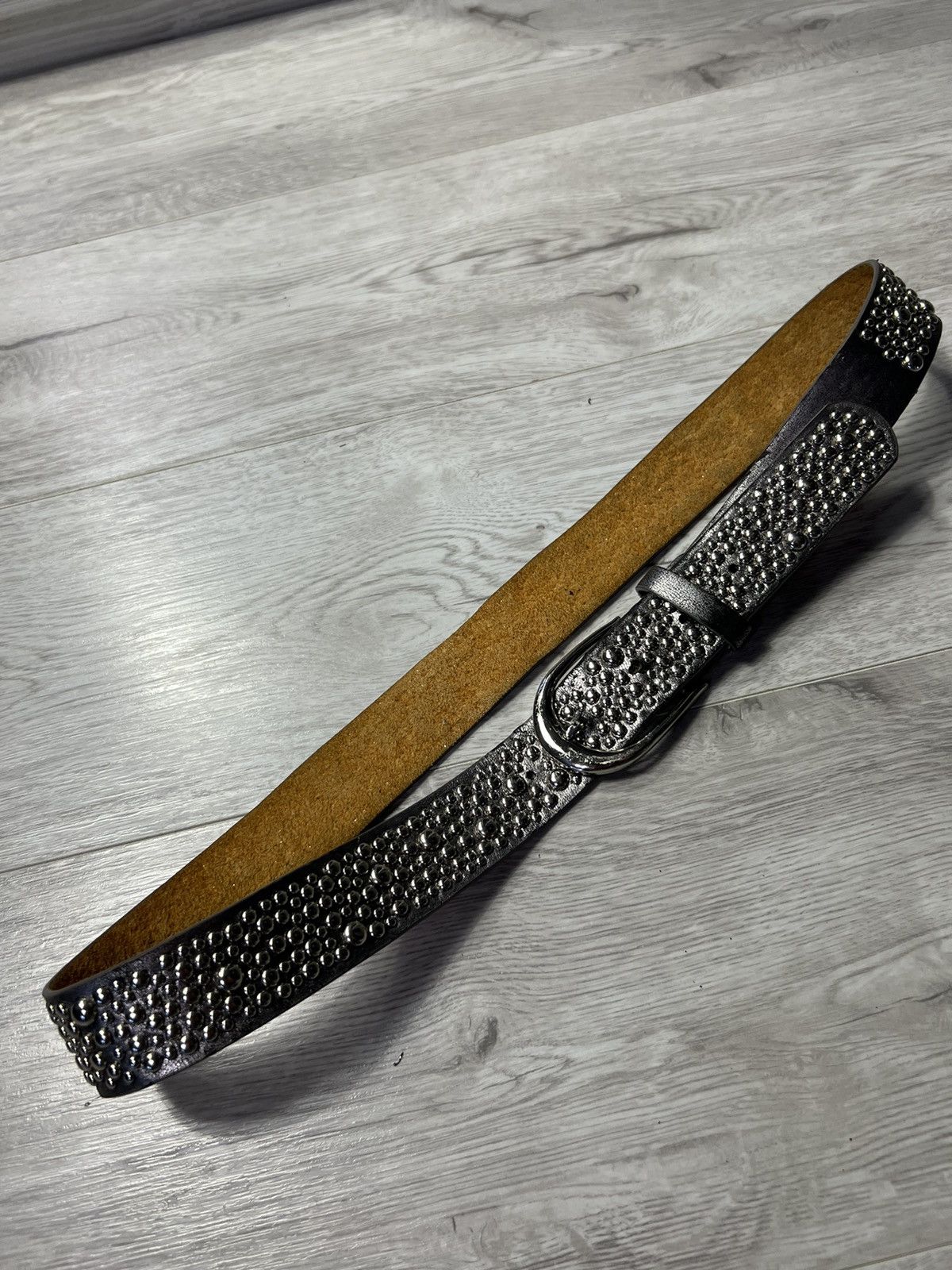 Vintage Vintage Avant Garde Studded Leather Belt Y2K Style Size ONE SIZE - 9 Thumbnail