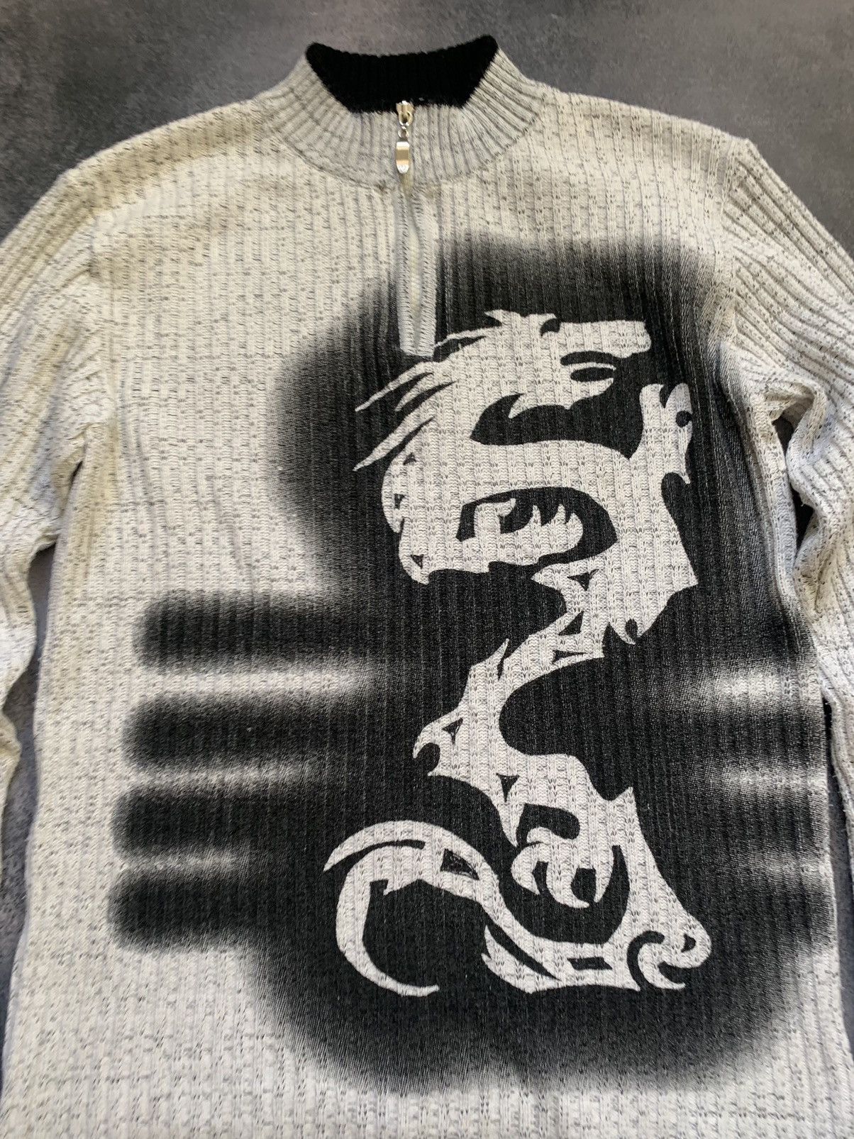 Japanese Brand × Vintage Vintage 90s Japanese Dragon Abstract Sweater Streetwear Y2K Size US L / EU 52-54 / 3 - 7 Thumbnail