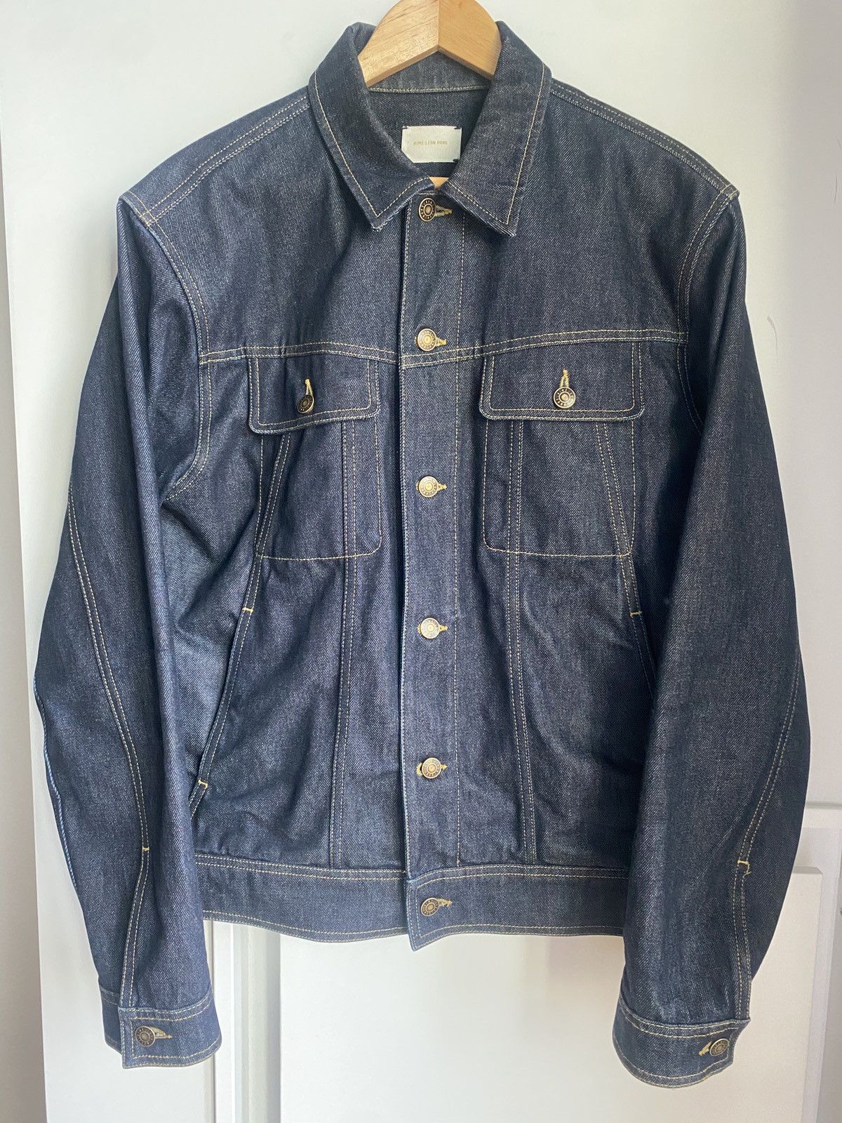 image of Aime Leon Dore Japanese Selvedge Denim Jacket in Navy, Men's (Size Large)