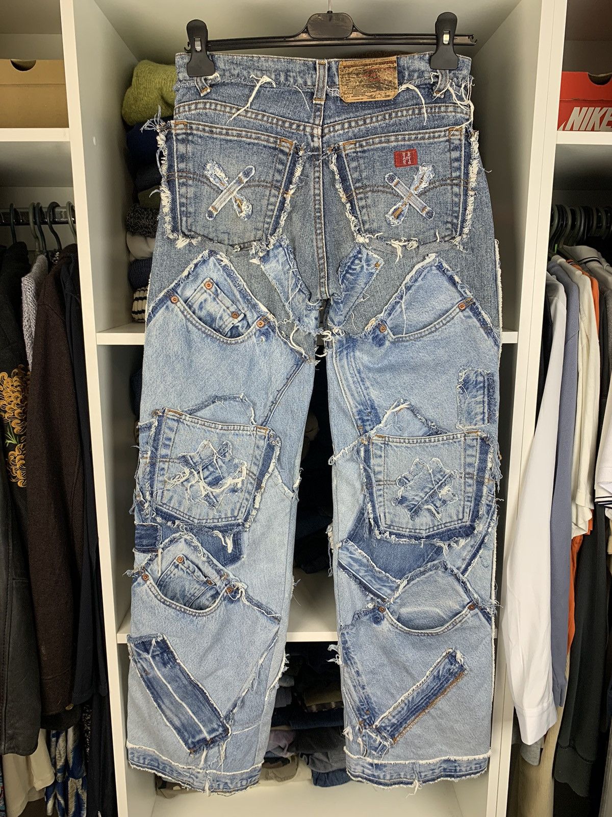 Levi's Women's Custom Patchwork Jeans with Levi's 501 Denim Panels Size 30" / US 8 / IT 44 - 2 Thumbnail