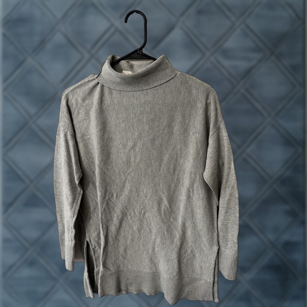 Loft LOFT Gray Turtleneck Cotton Blend Sweater Women M Size M / US 6-8 / IT 42-44 - 1 Thumbnail
