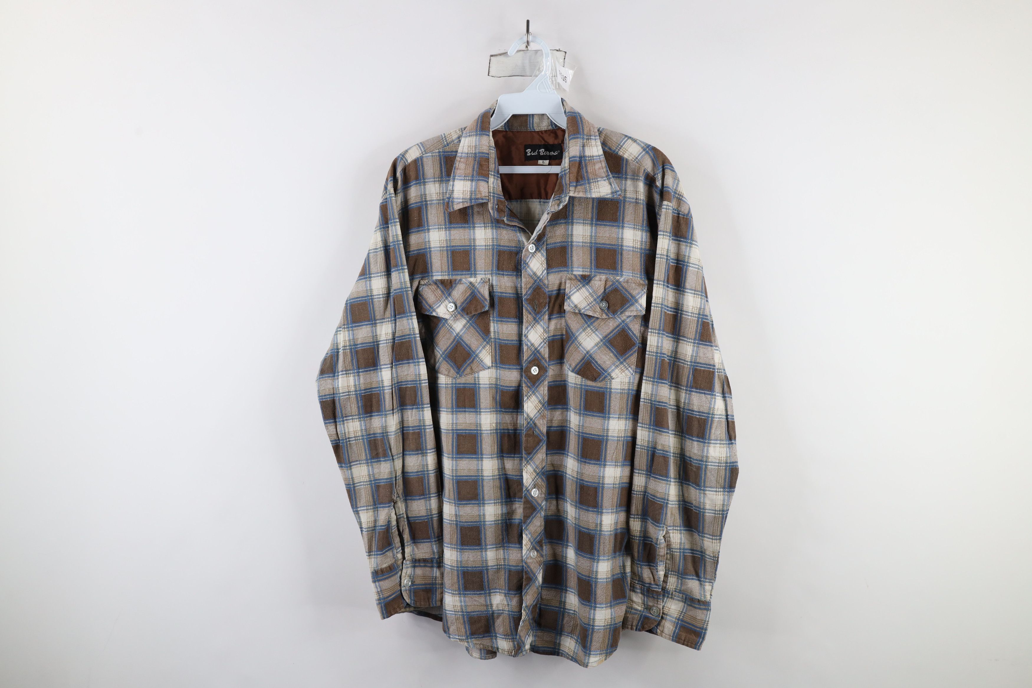 Vintage Vintage 70s Streetwear Flannel Collared Button Shirt Plaid Size US L / EU 52-54 / 3 - 1 Thumbnail