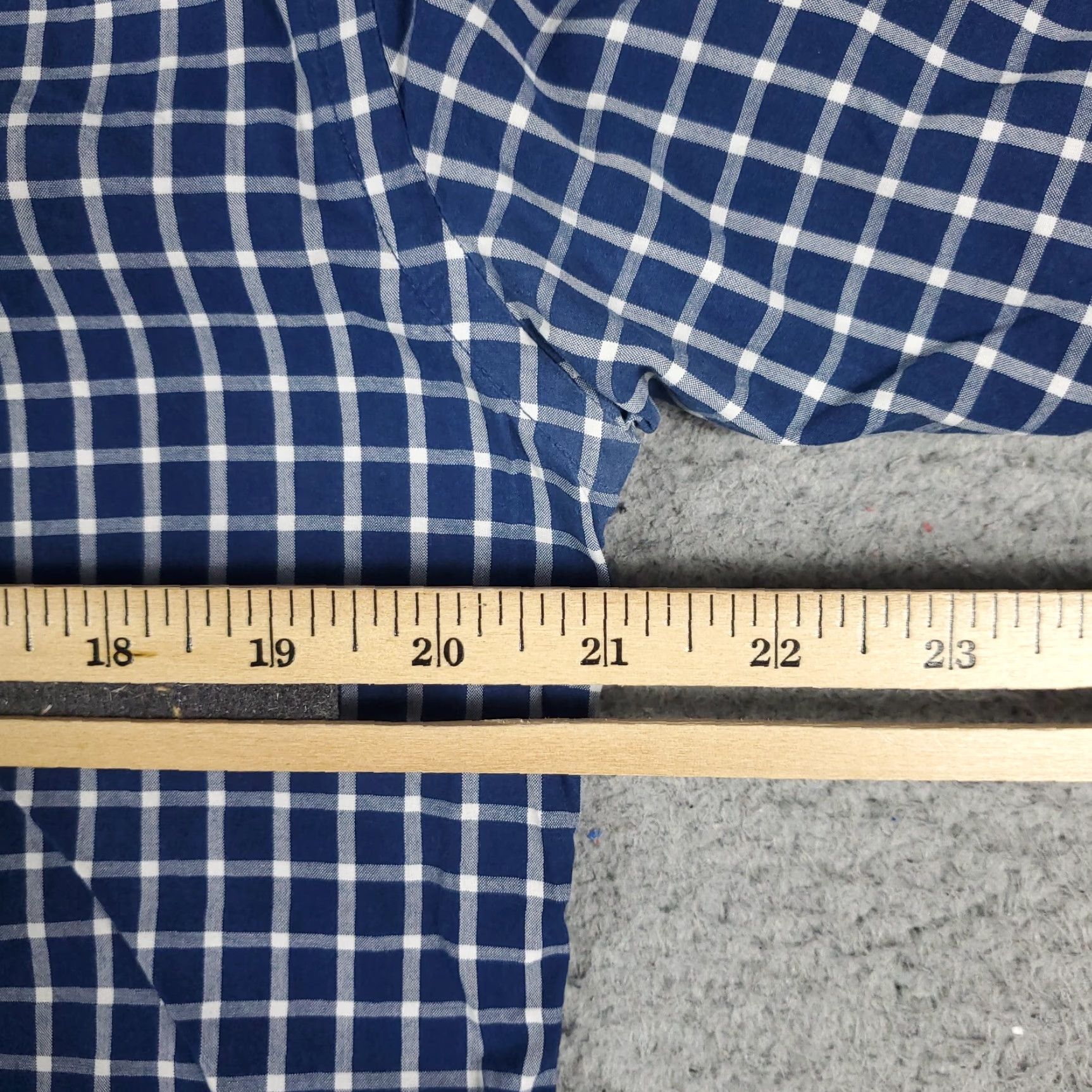 Tommy Hilfiger Tommy Hilfiger Shirt Mens 15.5 Blue Plaid Dress Button Up Short Sleeve... Size 40R - 7 Thumbnail