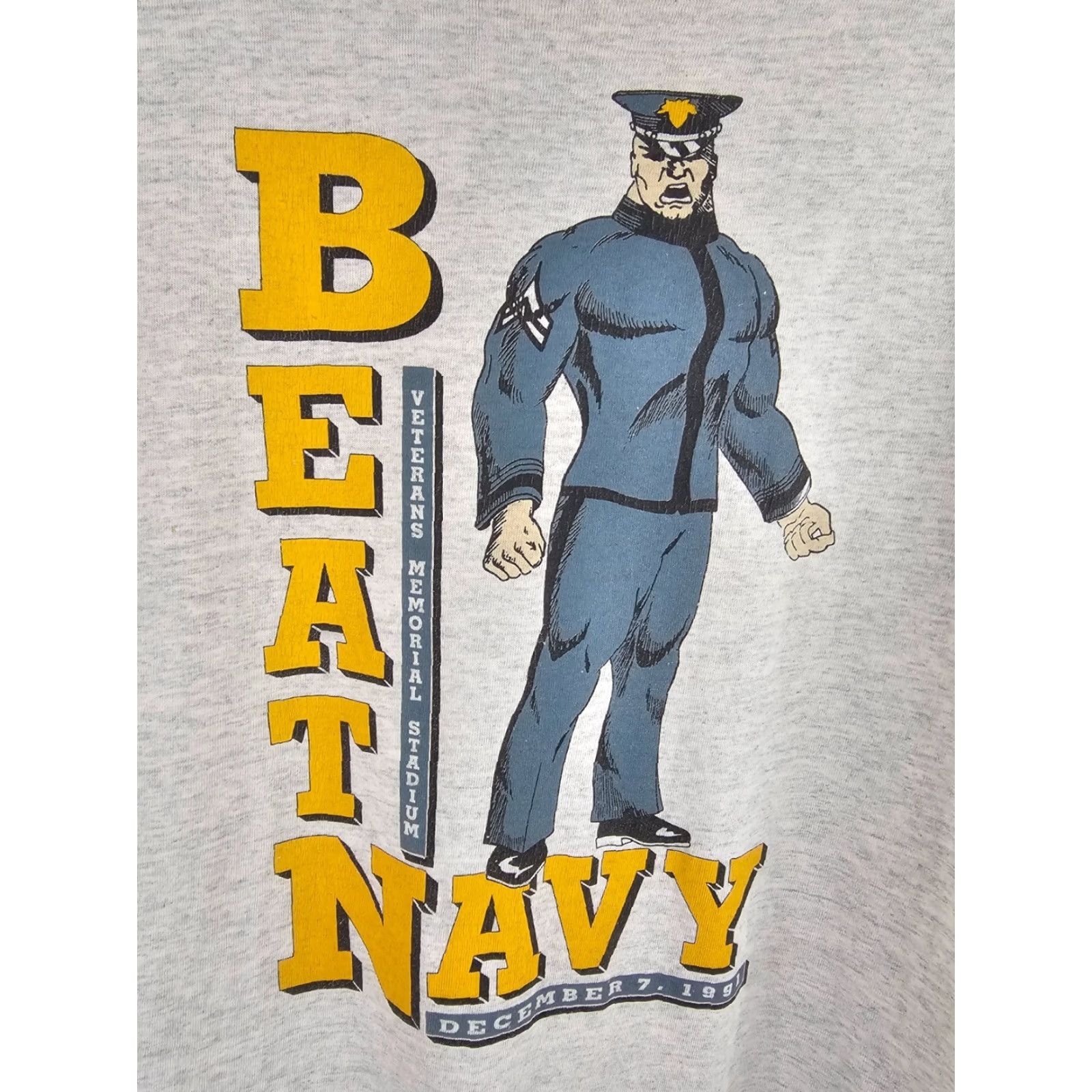 Fruit Of The Loom VINTAGE 91' BEAT NAVY USN US NAVY SLAM THE SQUIDS GO ARMY LONG SLEEVE T-SHIRT XL Shirt Mens Gray 90s Western Size US XL / EU 56 / 4 - 2 Thumbnail