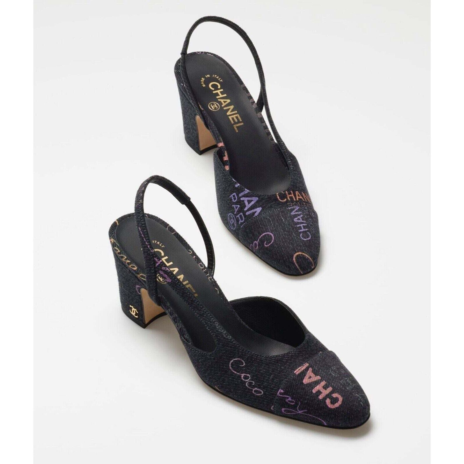 Chanel 22P Mademoiselle Coco Sling CC Slingback Sandal Heel 39 Size US 9 / IT 39 - 3 Thumbnail