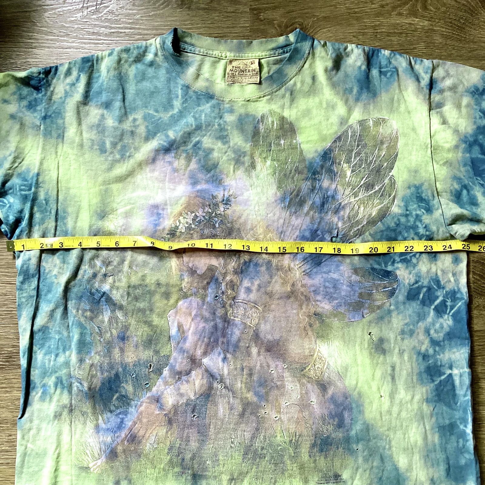 The Mountain Green Distressed Tie Dye Hippie Fairy Tee- Size XL Size US XL / EU 56 / 4 - 4 Thumbnail