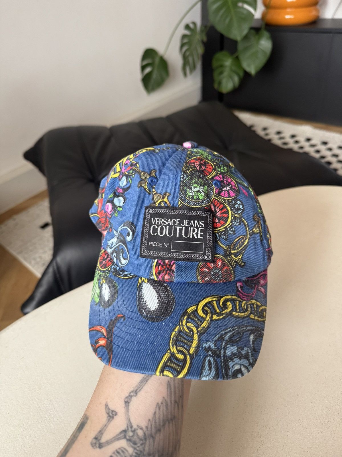 Versace Jeans Couture Versace Jeans Coutre Fullprint Designer Drip Hat Luxury Cap Size ONE SIZE - 1 Thumbnail