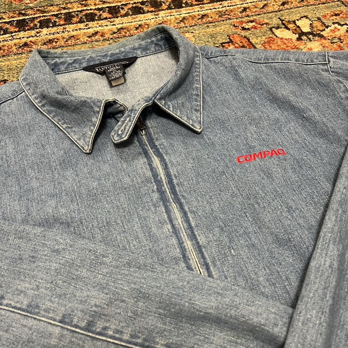 Vintage Vintage Compaq Computer PC XL Denim Jacket 90s Size US XL / EU 56 / 4 - 2 Thumbnail