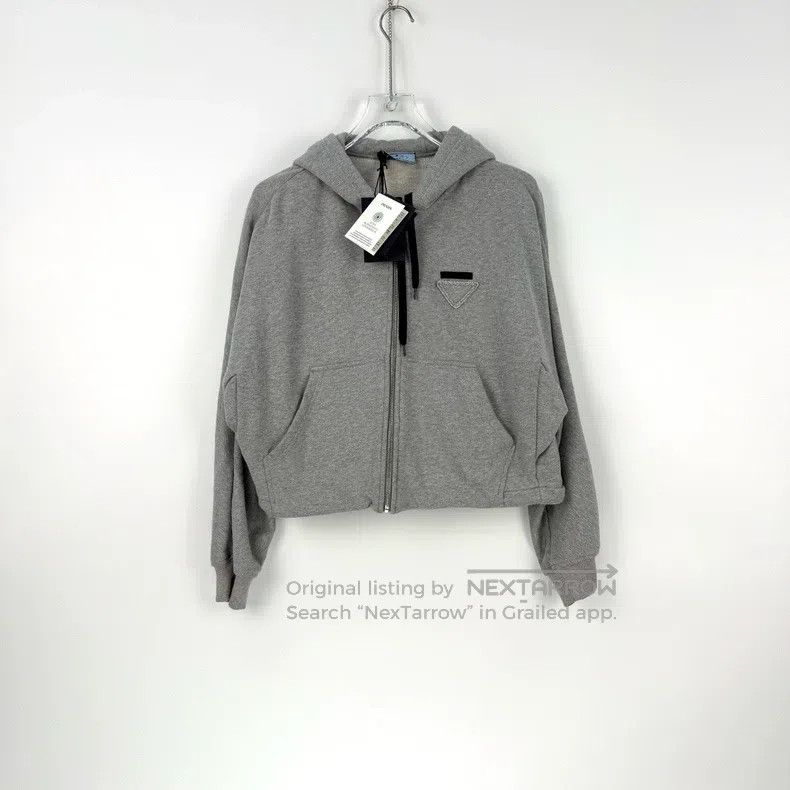 Other Prada Gray cloth triangle standard hooded sweatshirt jacke Size US S / EU 44-46 / 1 - 3 Thumbnail