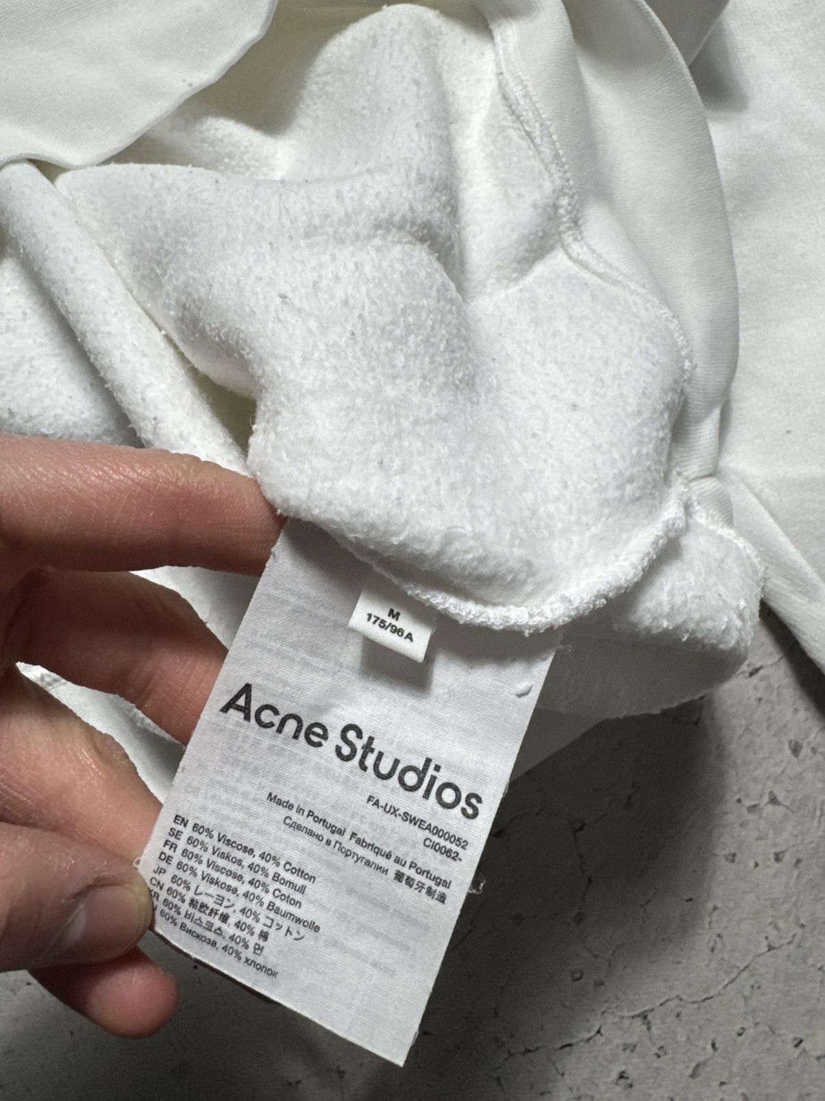 Acne Studios Acne Studios White Sweatshirt Luxury Size M Size US M / EU 48-50 / 2 - 7 Thumbnail