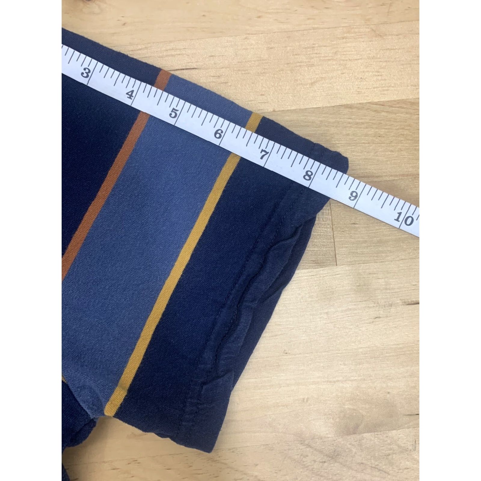 Vintage Distortion Mens T-Shirt Size S Short Sleeve Pocket Crew Neck Blue 100% Cotton Striped Modern Basic Vintage No Size US S / EU 44-46 / 1 - 6 Thumbnail